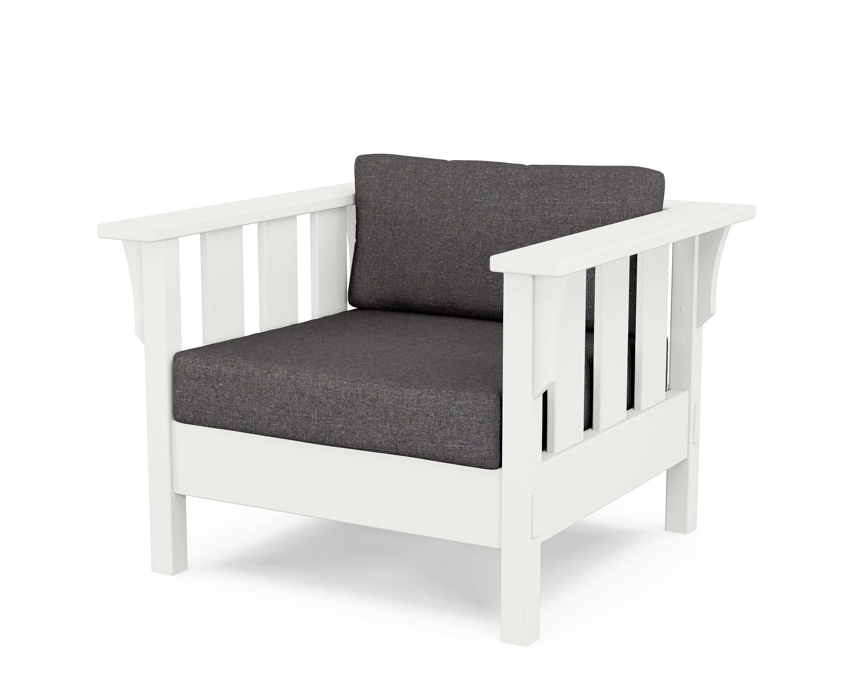 Martha Stewart by POLYWOOD® Acadia Deep Seating Chair in White / Ash Charcoal
