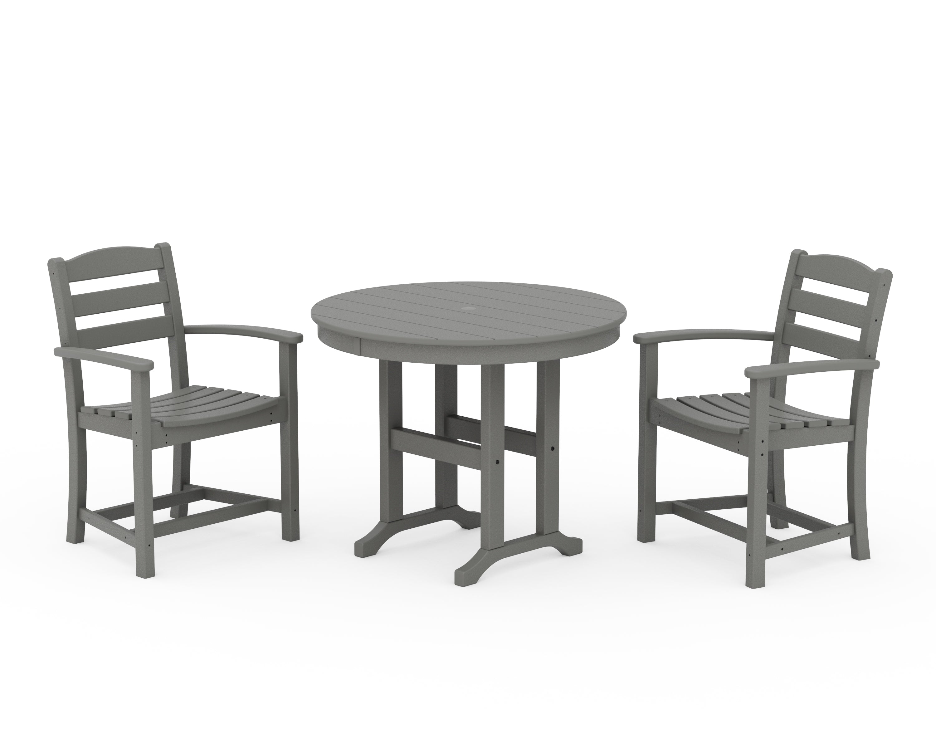 POLYWOOD® La Casa Café 3-Piece Round Dining Set in Slate Grey