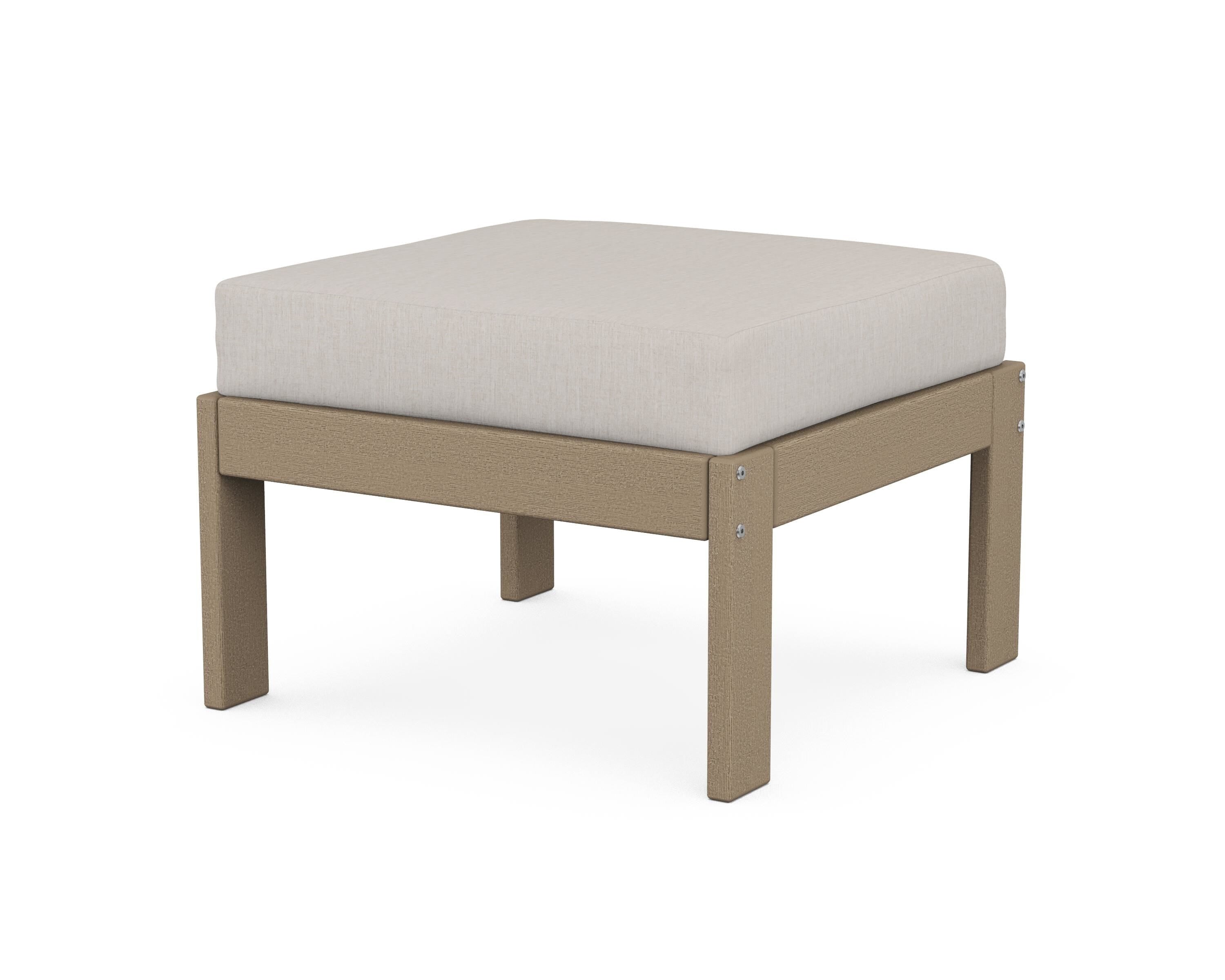 POLYWOOD® Vineyard Modular Ottoman in Vintage Sahara / Cast Ash