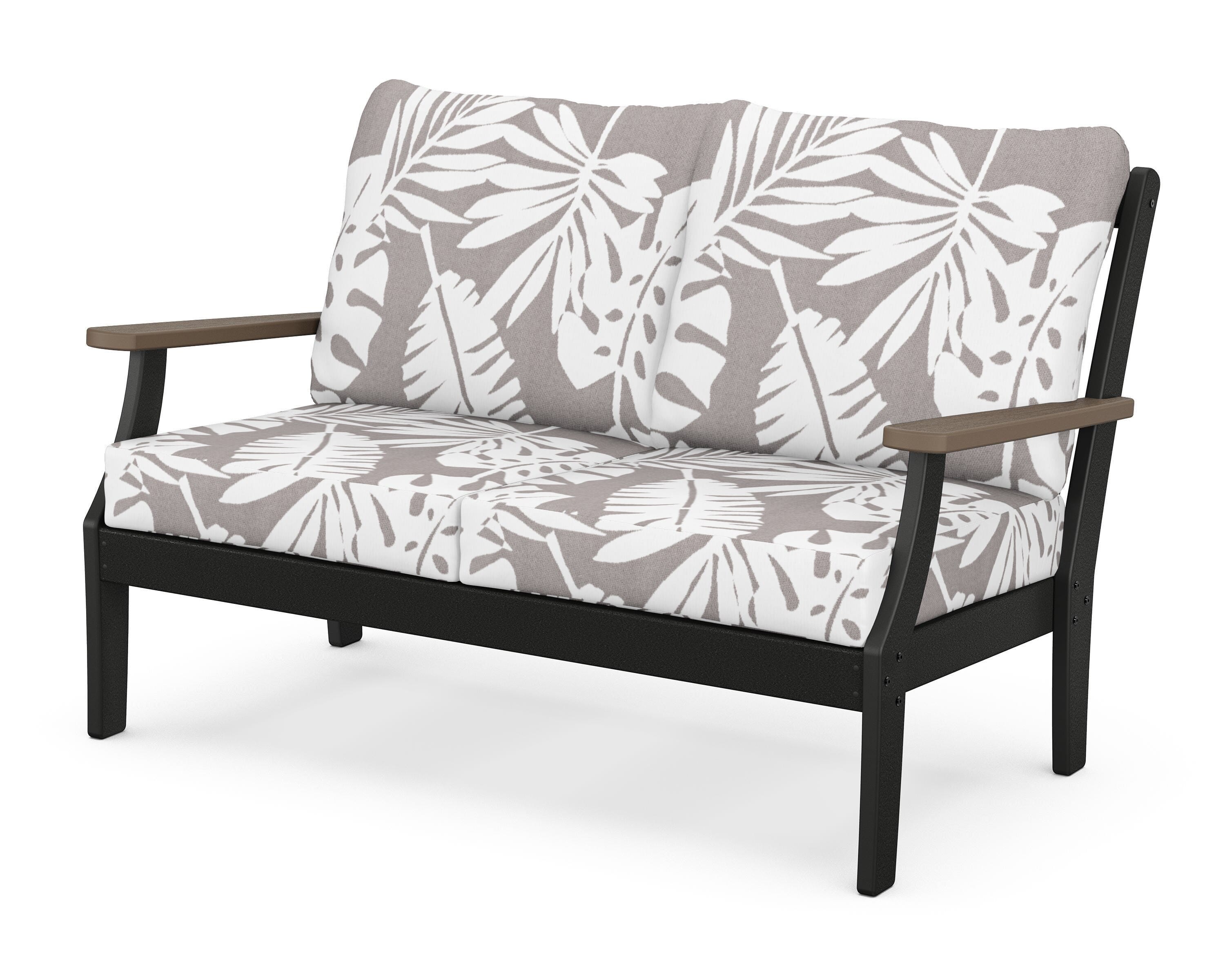 POLYWOOD® Braxton Deep Seating Loveseat in Black / Kona / Leaf Grey Mist