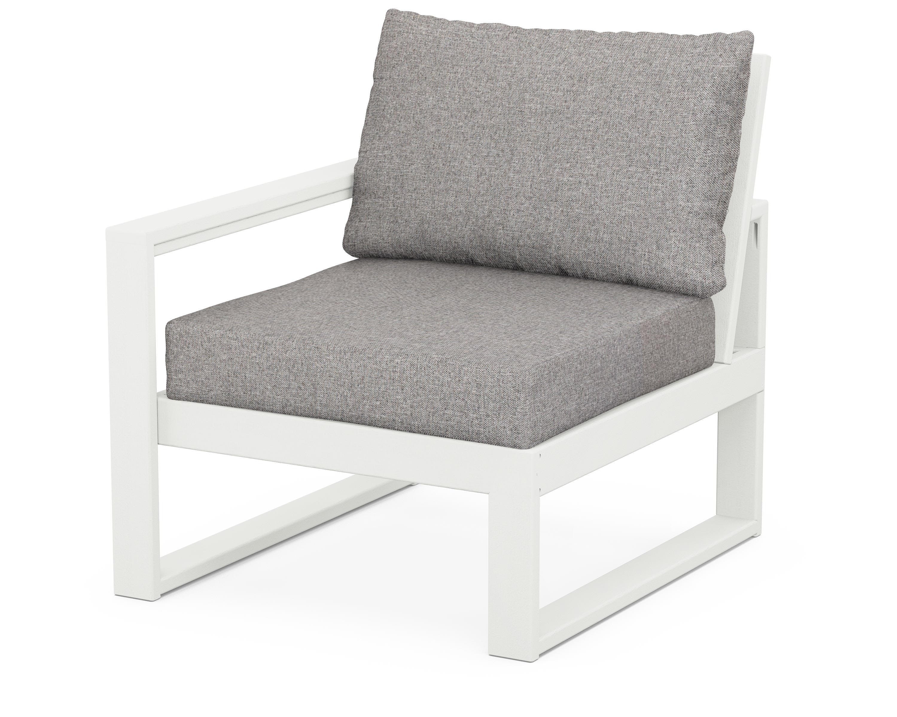 POLYWOOD® EDGE Modular Left Arm Chair in Vintage White / Grey Mist