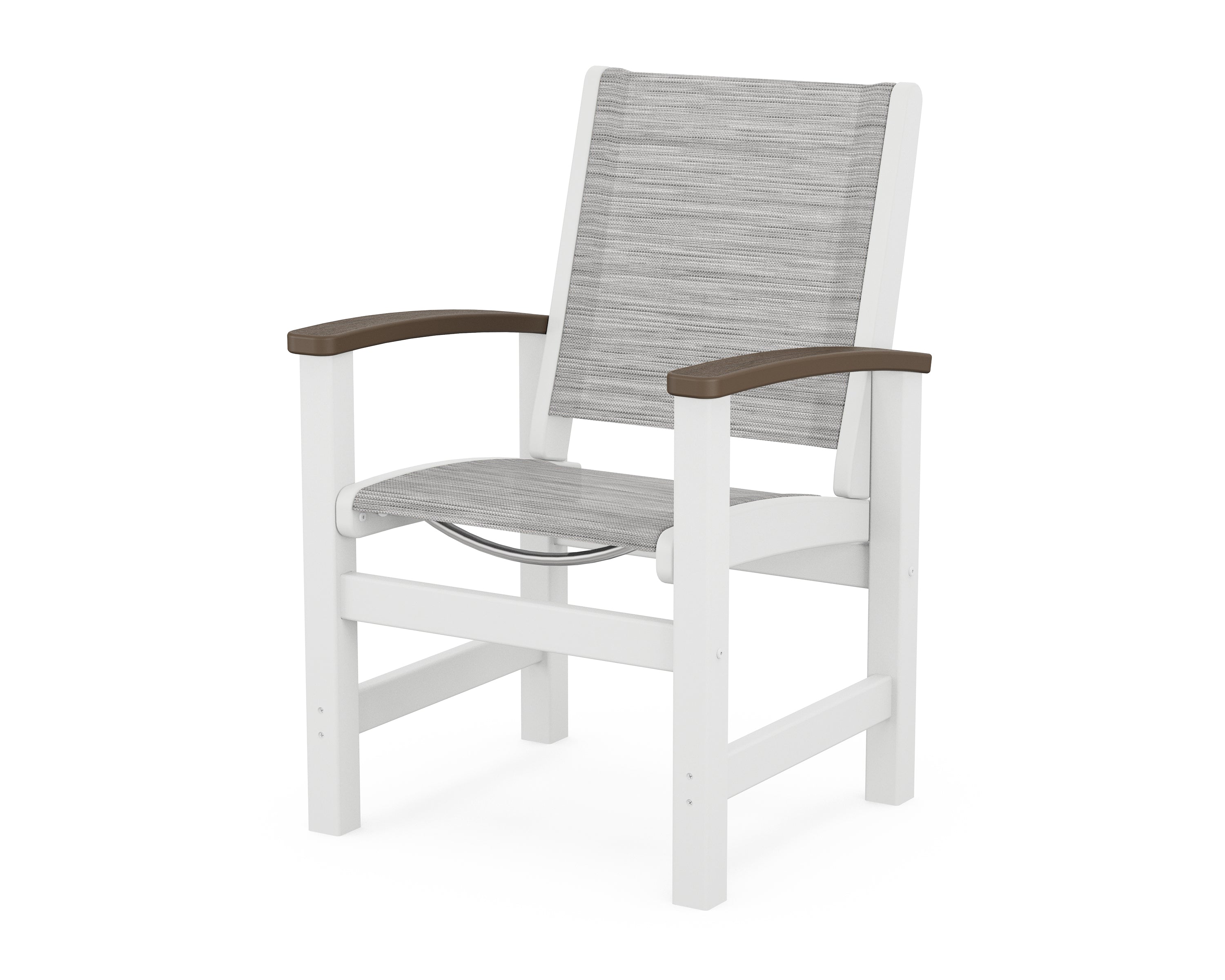 POLYWOOD® Coastal Dining Chair in White / Kona / Metallic Sling
