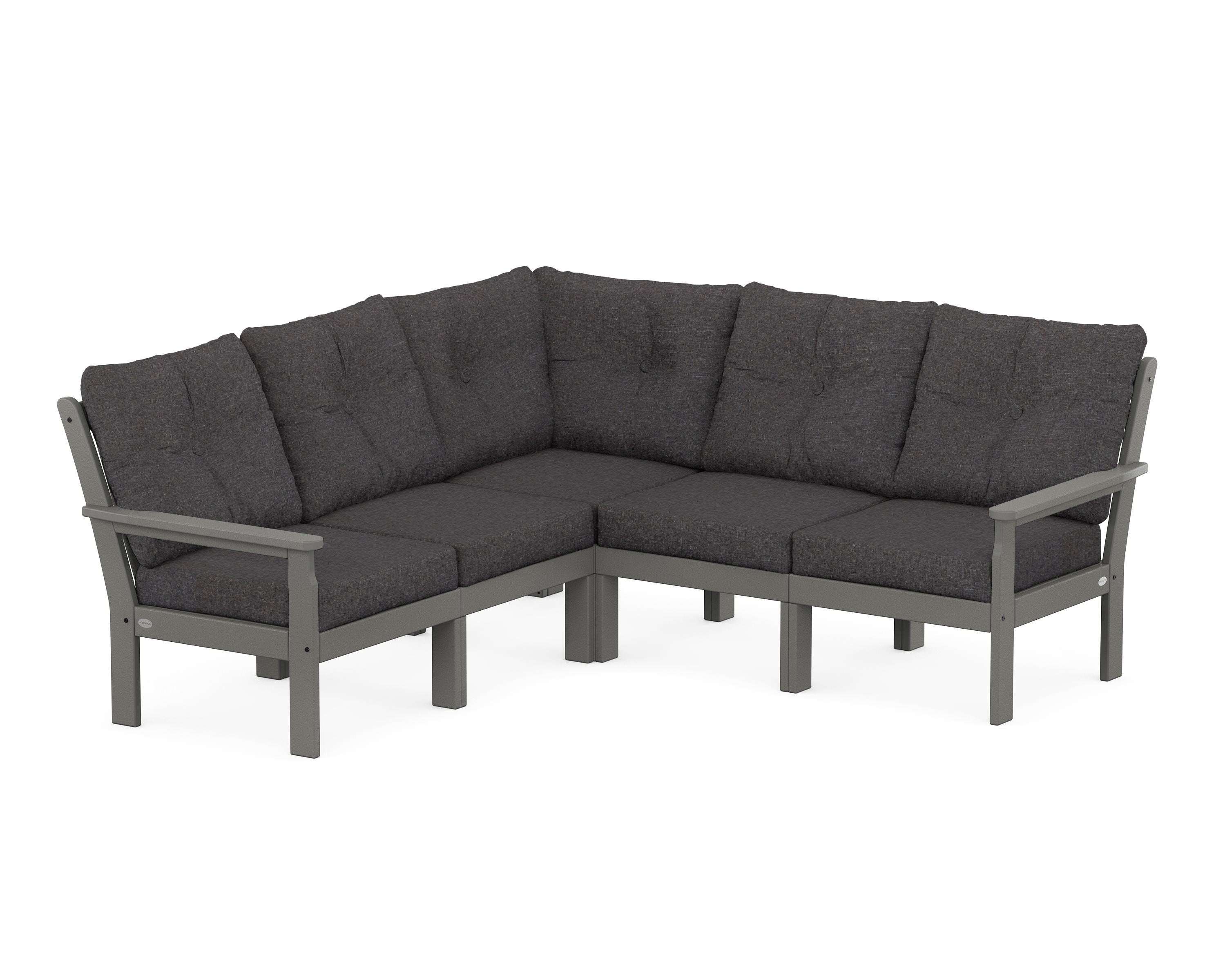 POLYWOOD® Vineyard 5-Piece Sectional in Slate Grey / Ash Charcoal