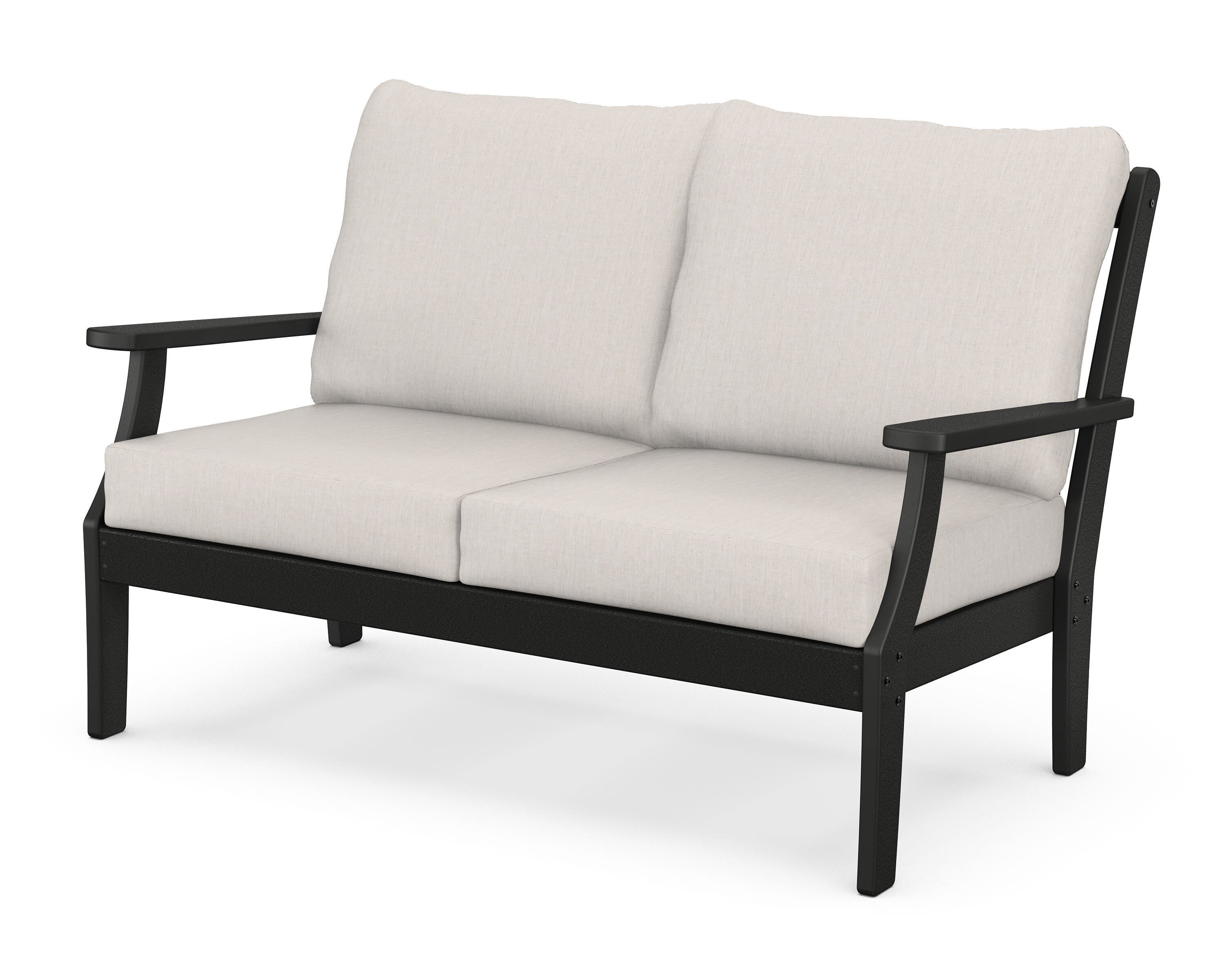 POLYWOOD® Braxton Deep Seating Loveseat in Black / Cast Ash