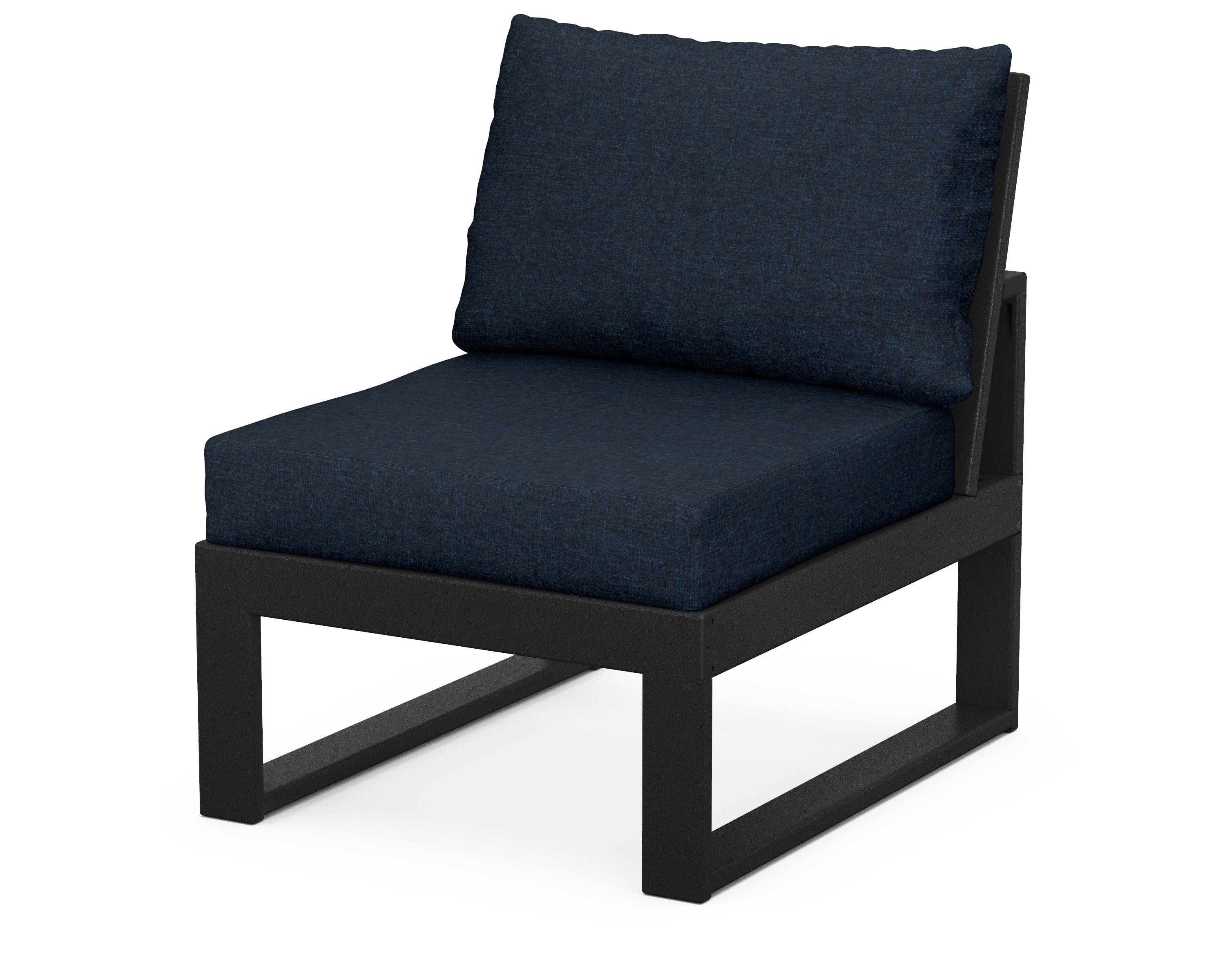Unbranded Modular Armless Chair in Black / Marine Indigo