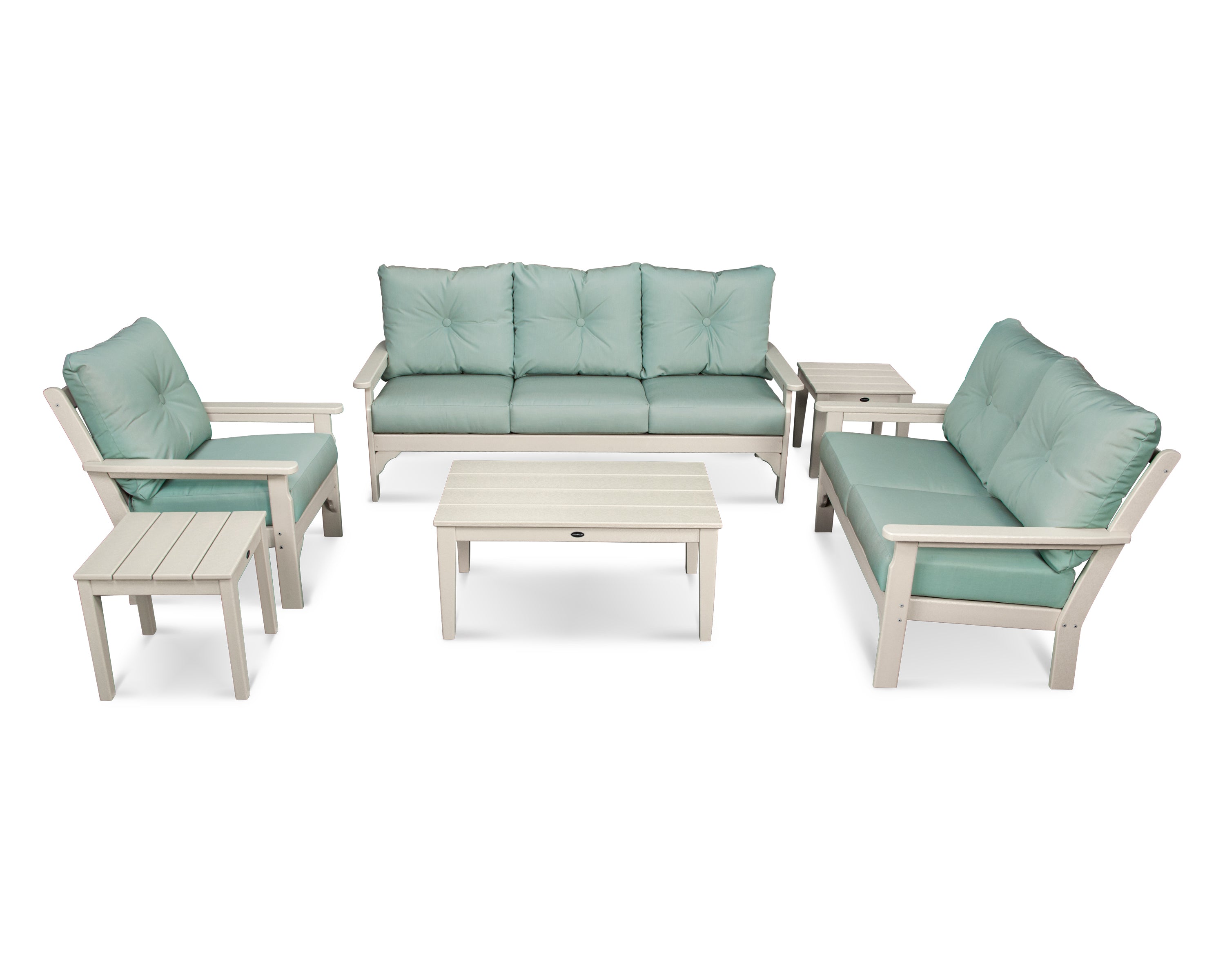 POLYWOOD® Vineyard 6-Piece Deep Seating Set in Sand / Spa