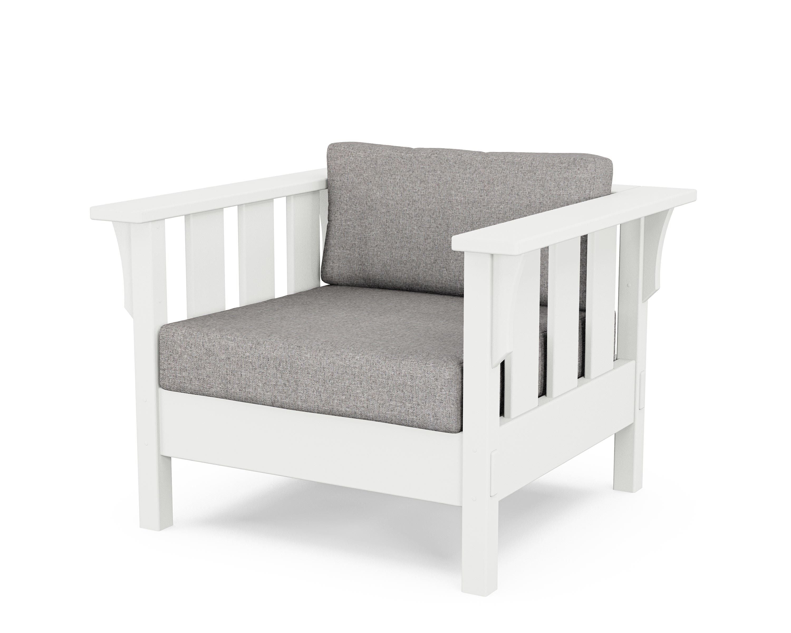 Martha Stewart by POLYWOOD® Acadia Deep Seating Chair in White / Grey Mist