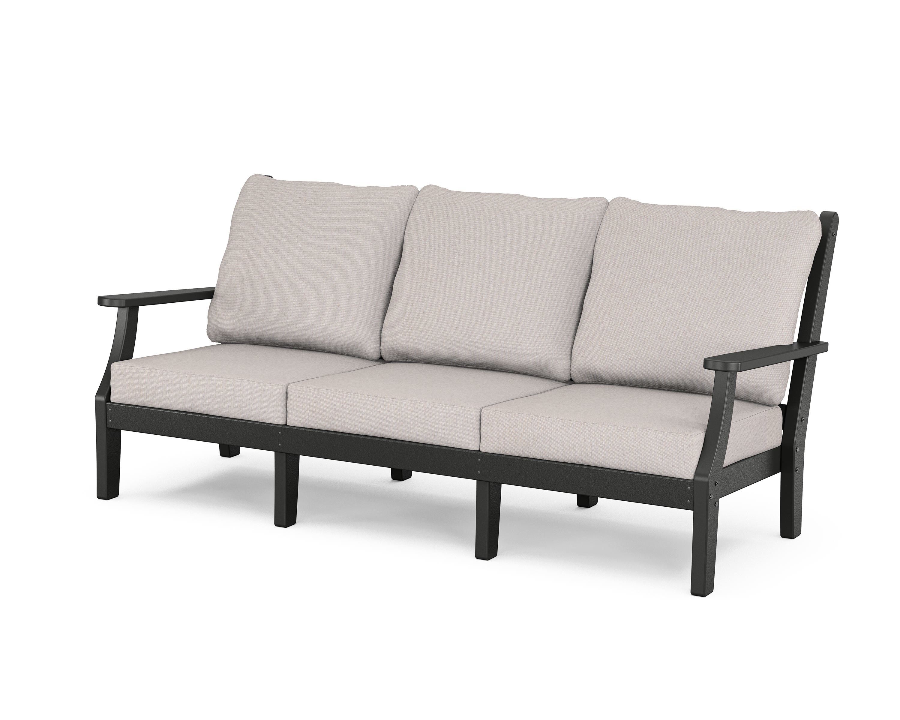 Country Living Wovendale Deep Seating Sofa in Black / Dune Burlap