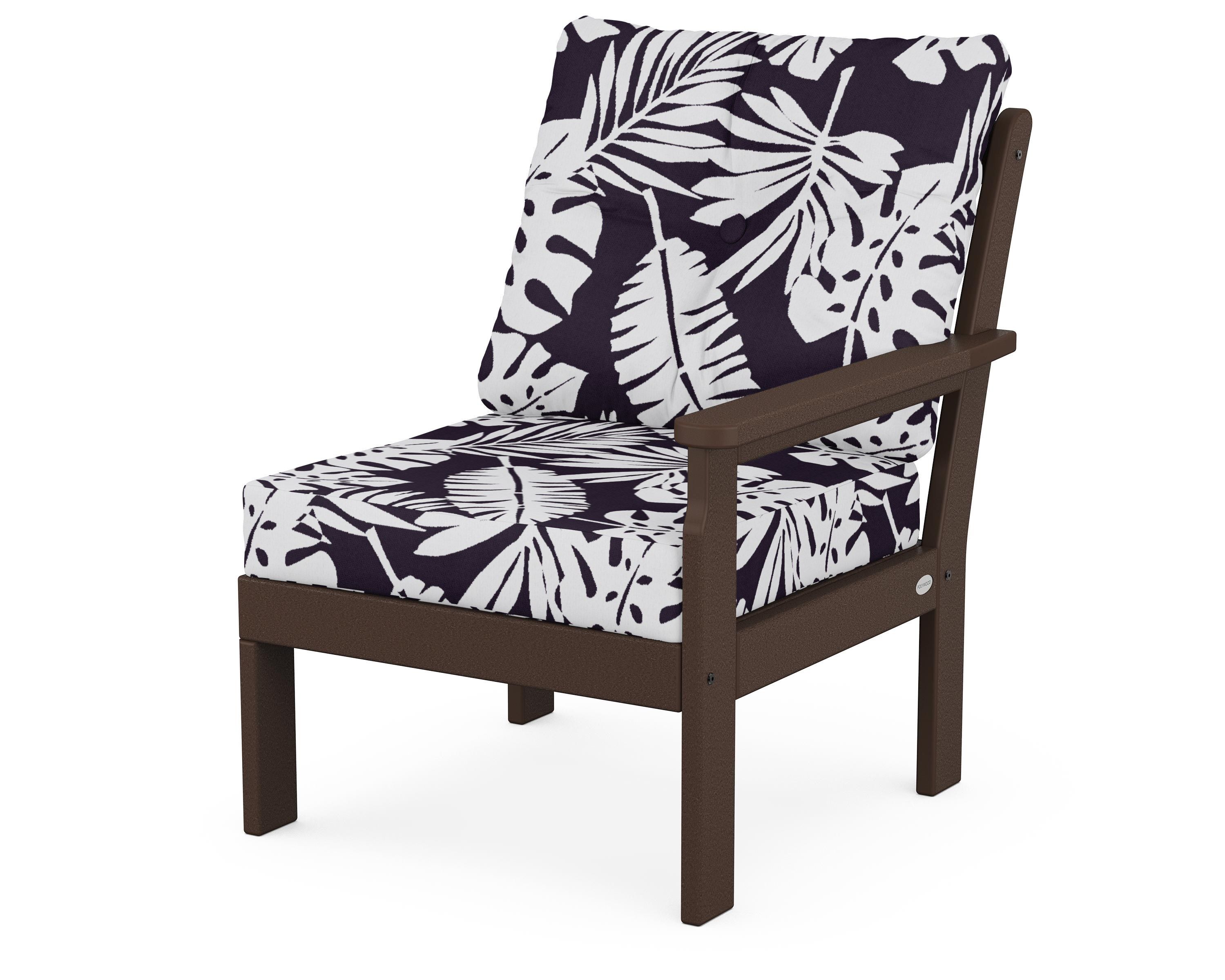 POLYWOOD® Vineyard Modular Right Arm Chair in Mahogany / Leaf Navy