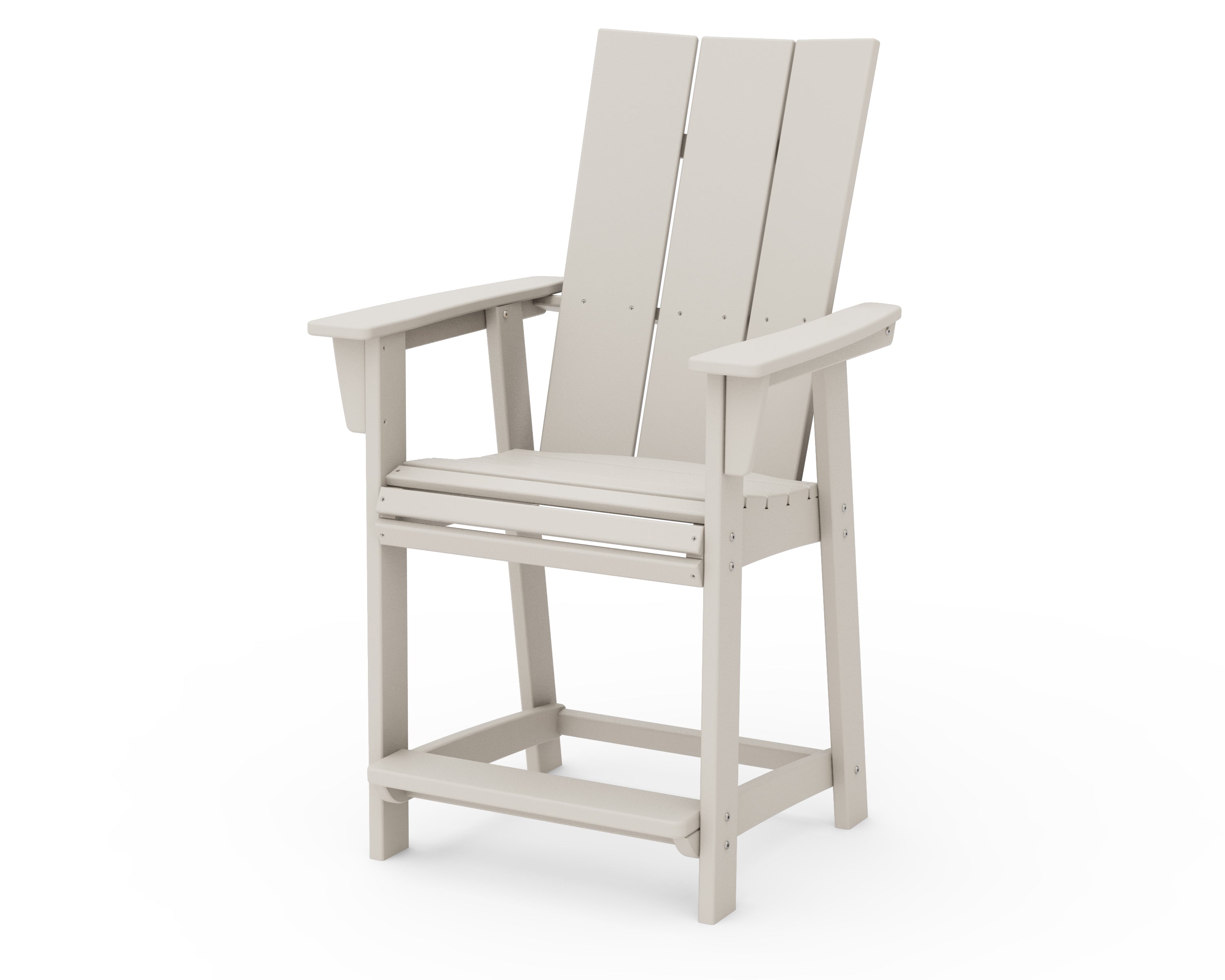 POLYWOOD® Modern Curveback Adirondack Counter Chair in Sand