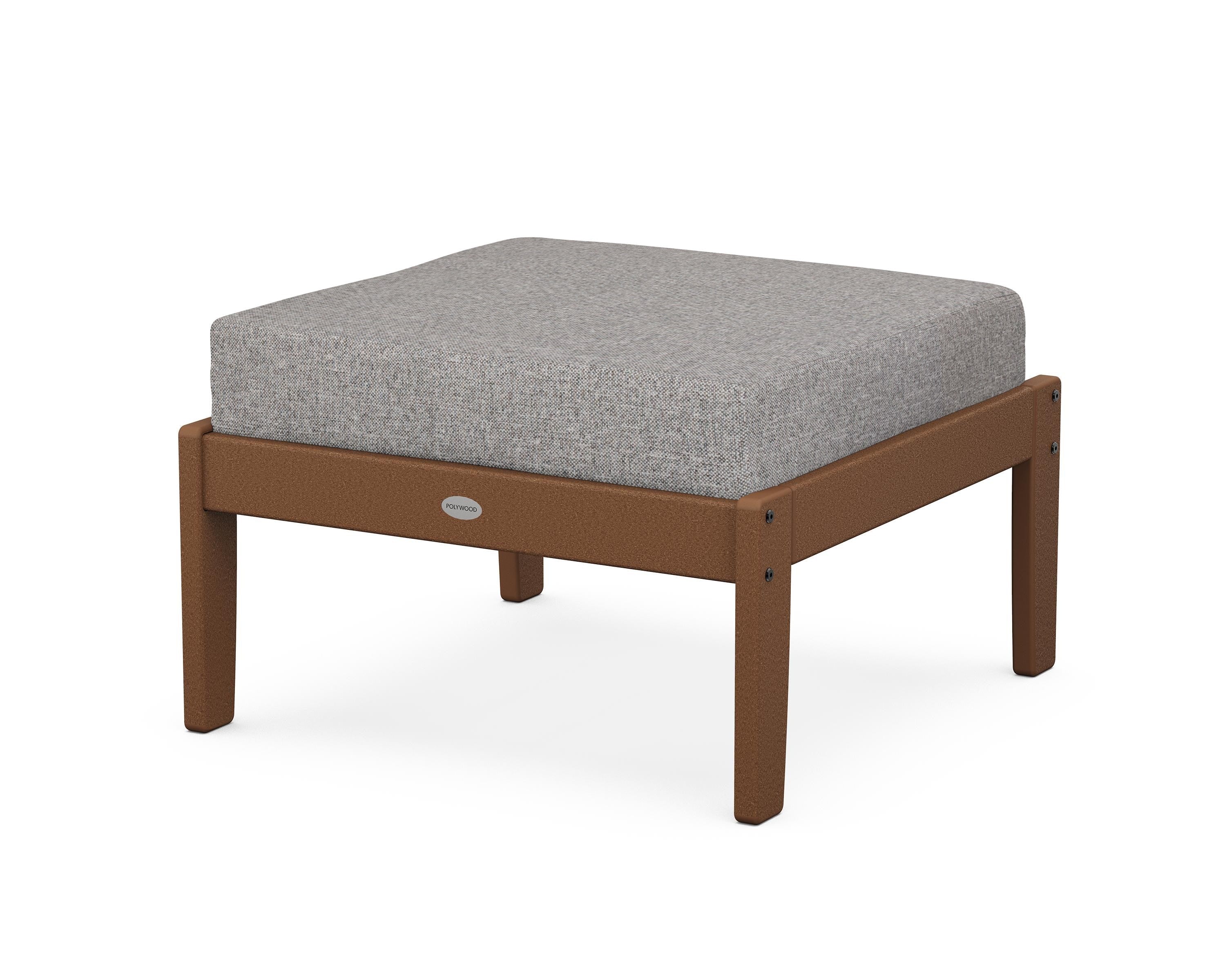 POLYWOOD® Braxton Deep Seating Ottoman in Teak / Grey Mist