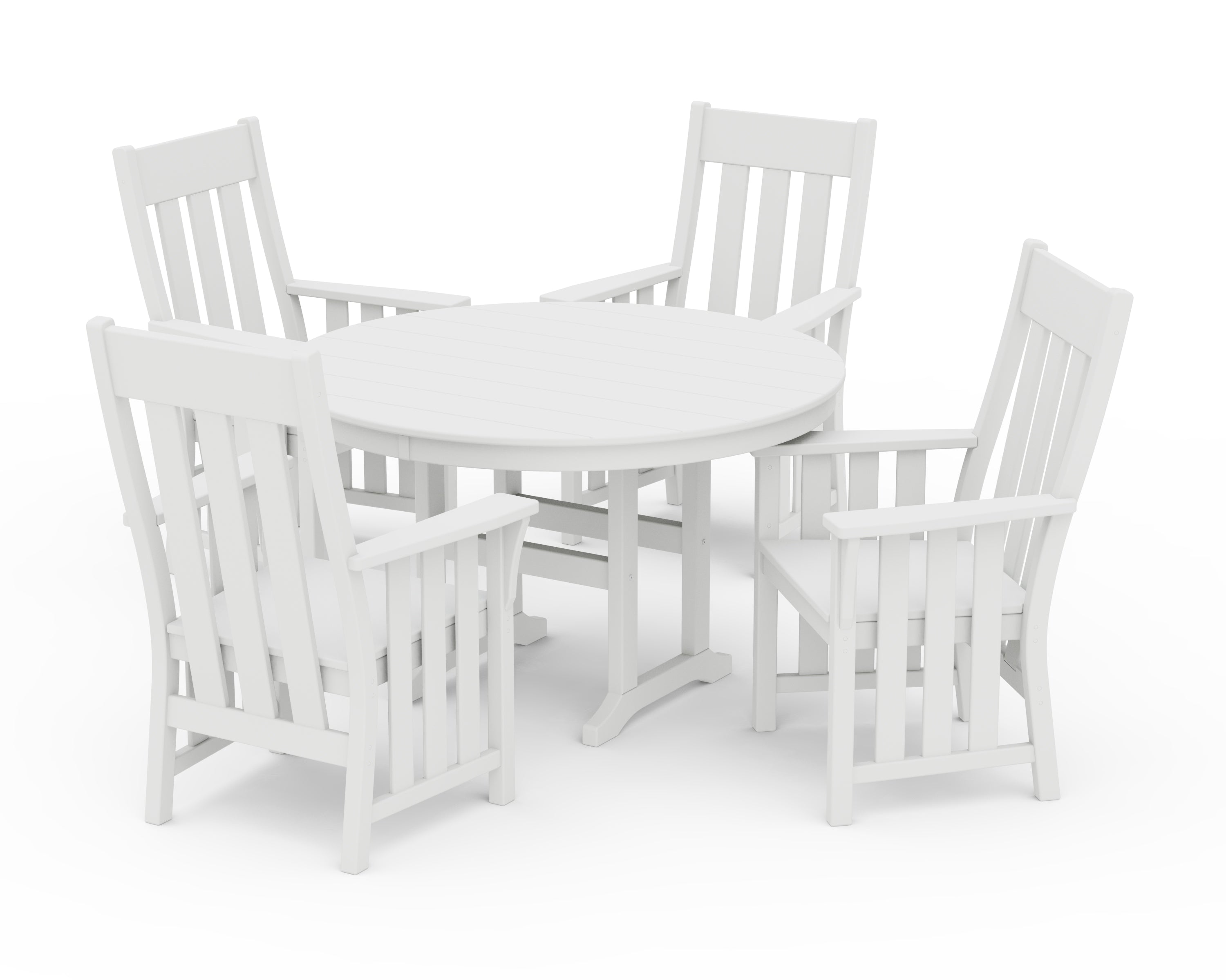 Martha Stewart by POLYWOOD® Acadia 5-Piece Round Farmhouse Dining Set in White