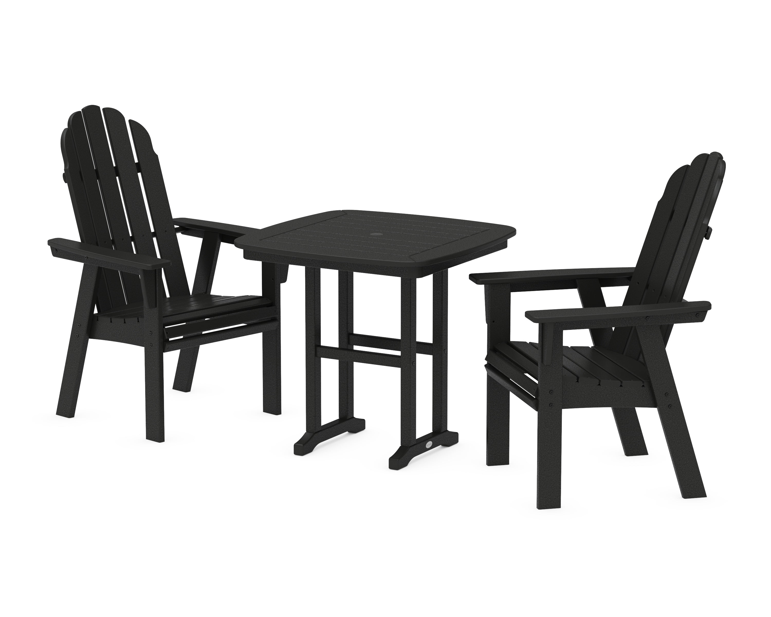 POLYWOOD® Vineyard Adirondack 3-Piece Dining Set in Black