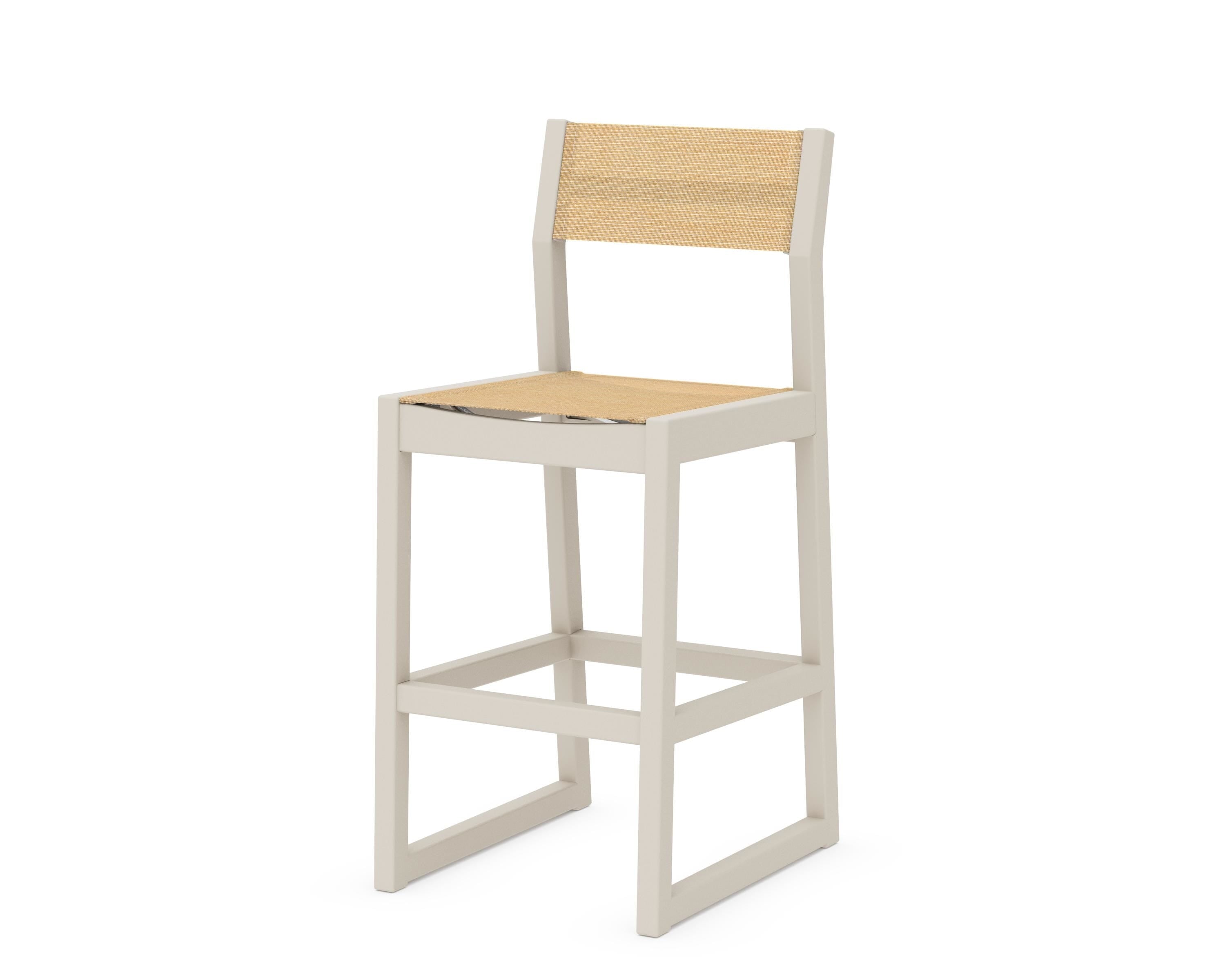 POLYWOOD® EDGE Sling Bar Side Chair in Sand / Dupioni Apricot Sling