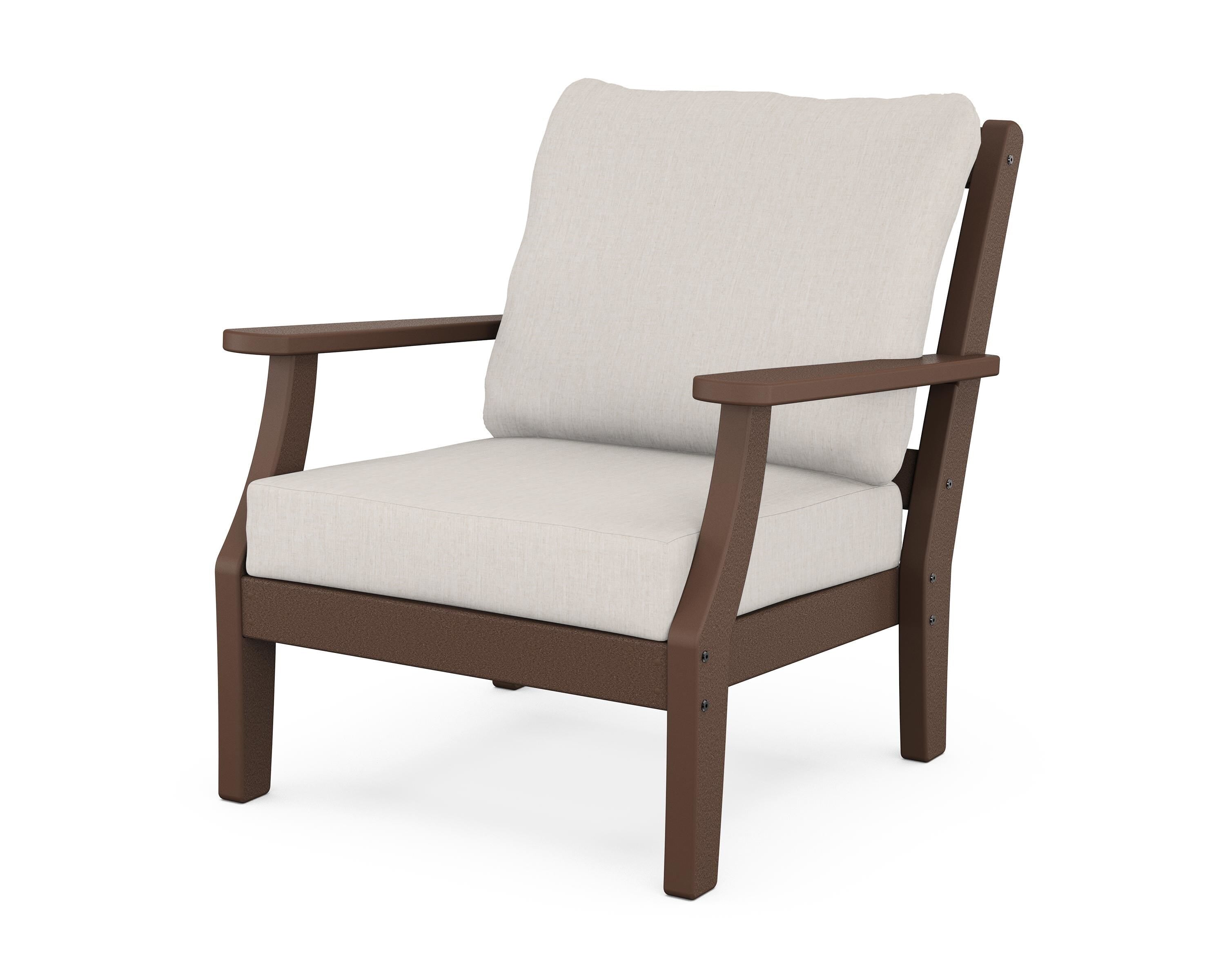 Martha Stewart by POLYWOOD® Chinoiserie Deep Seating Chair in Mahogany / Cast Ash