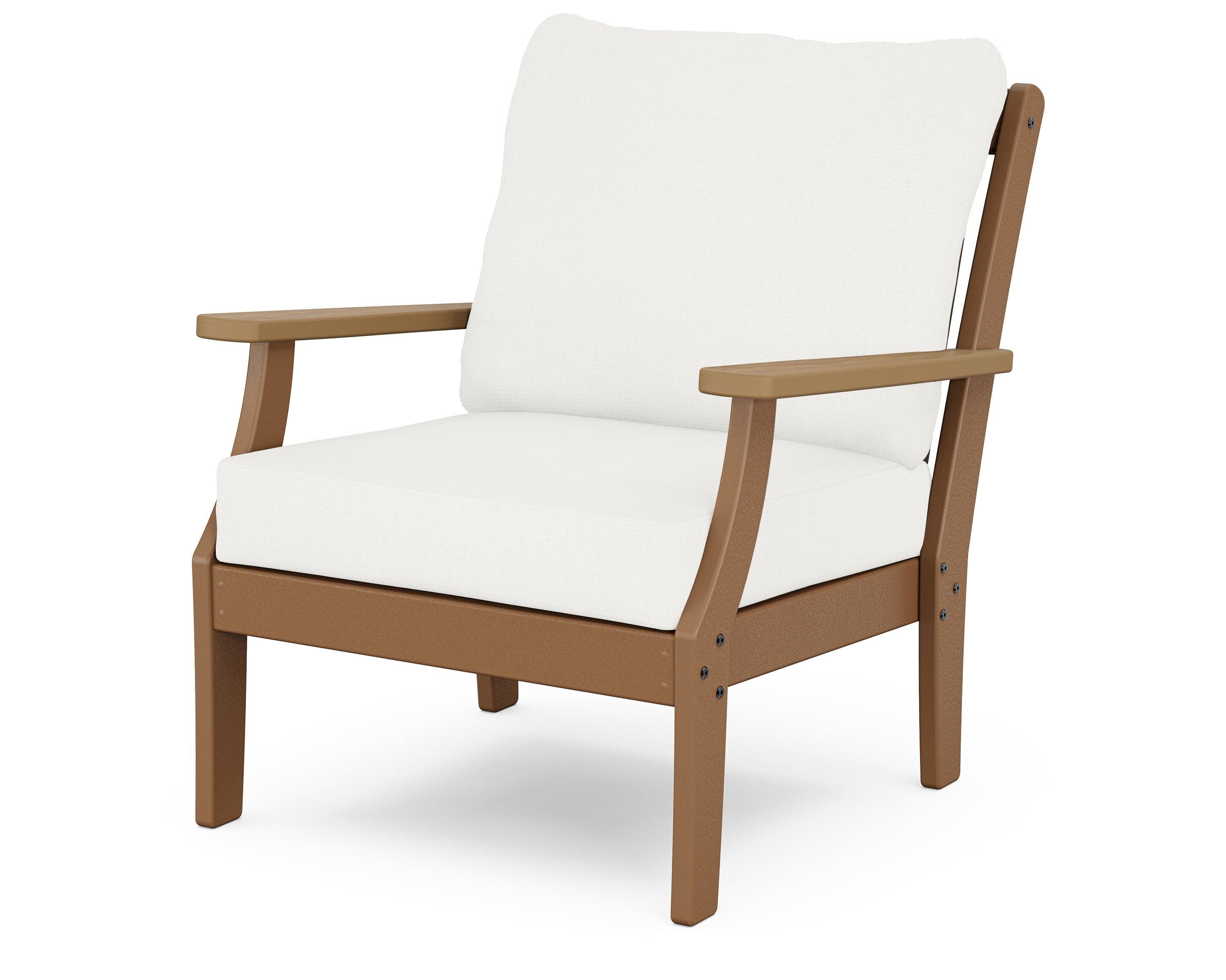 POLYWOOD® Braxton Deep Seating Chair in Teak / Natural / Natural Linen