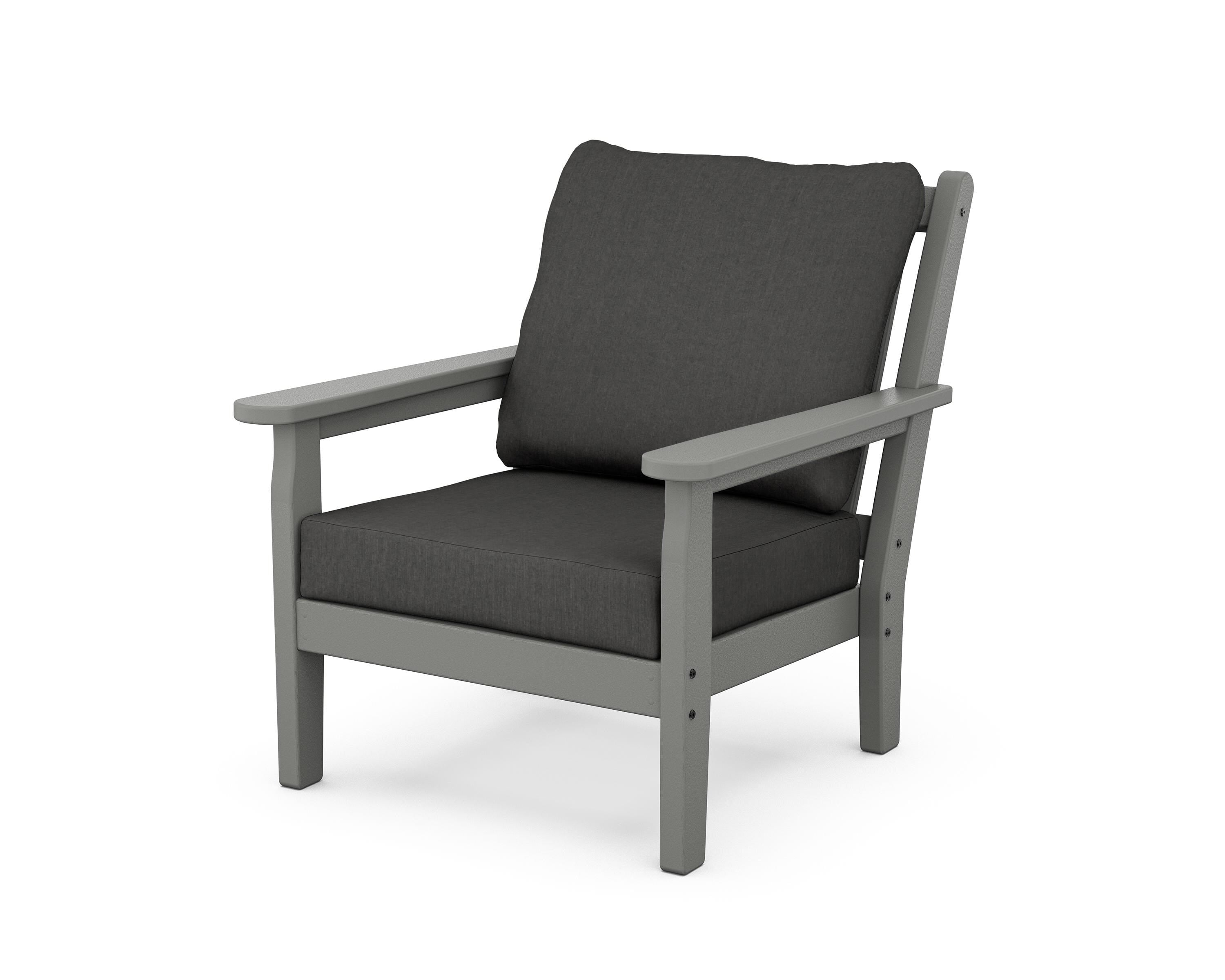 POLYWOOD® Chippendale Deep Seating Chair in Slate Grey / Spectrum Carbon