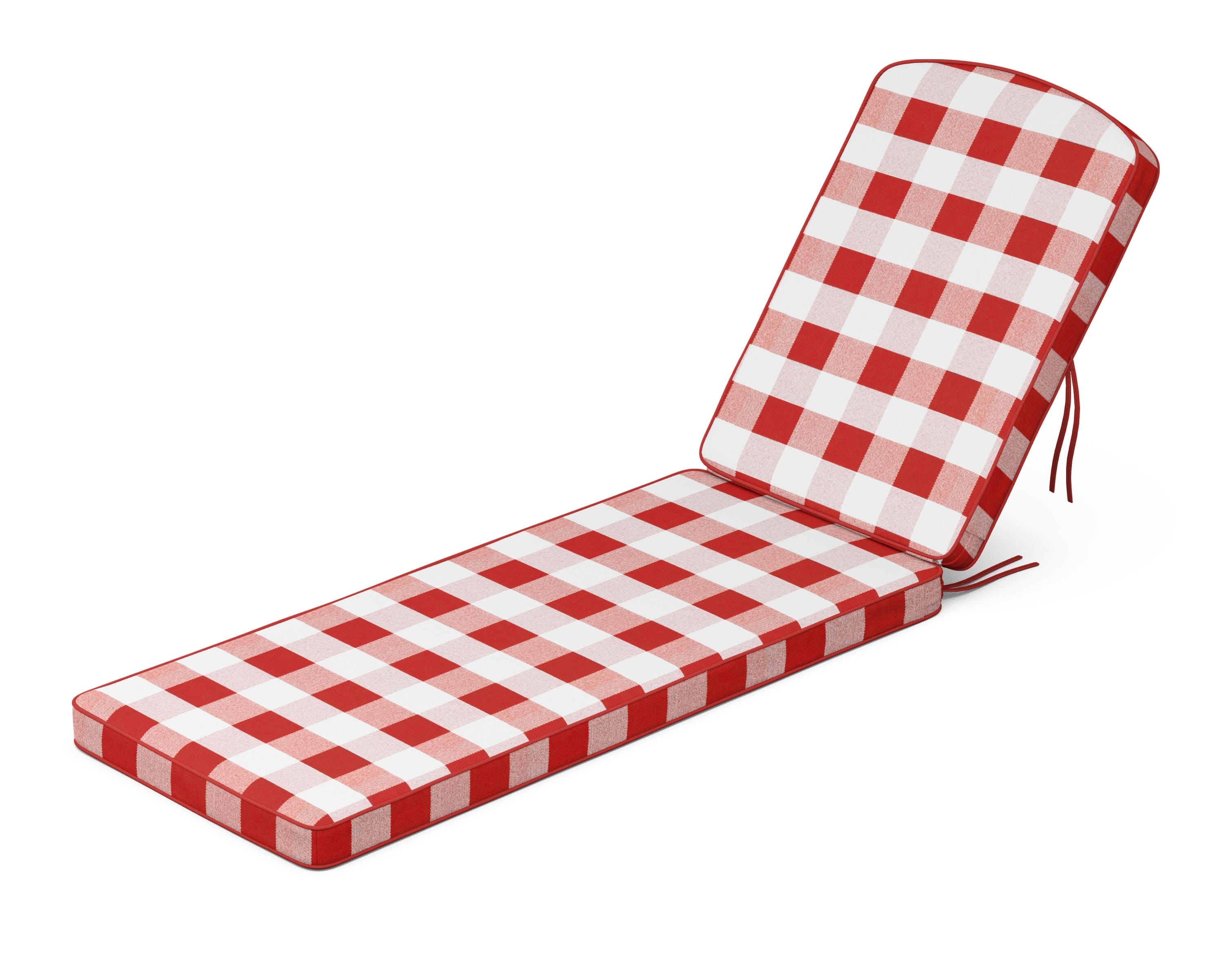 Martha Stewart by POLYWOOD® Chinoiserie Chaise Cushion in Buffalo Plaid Crimson