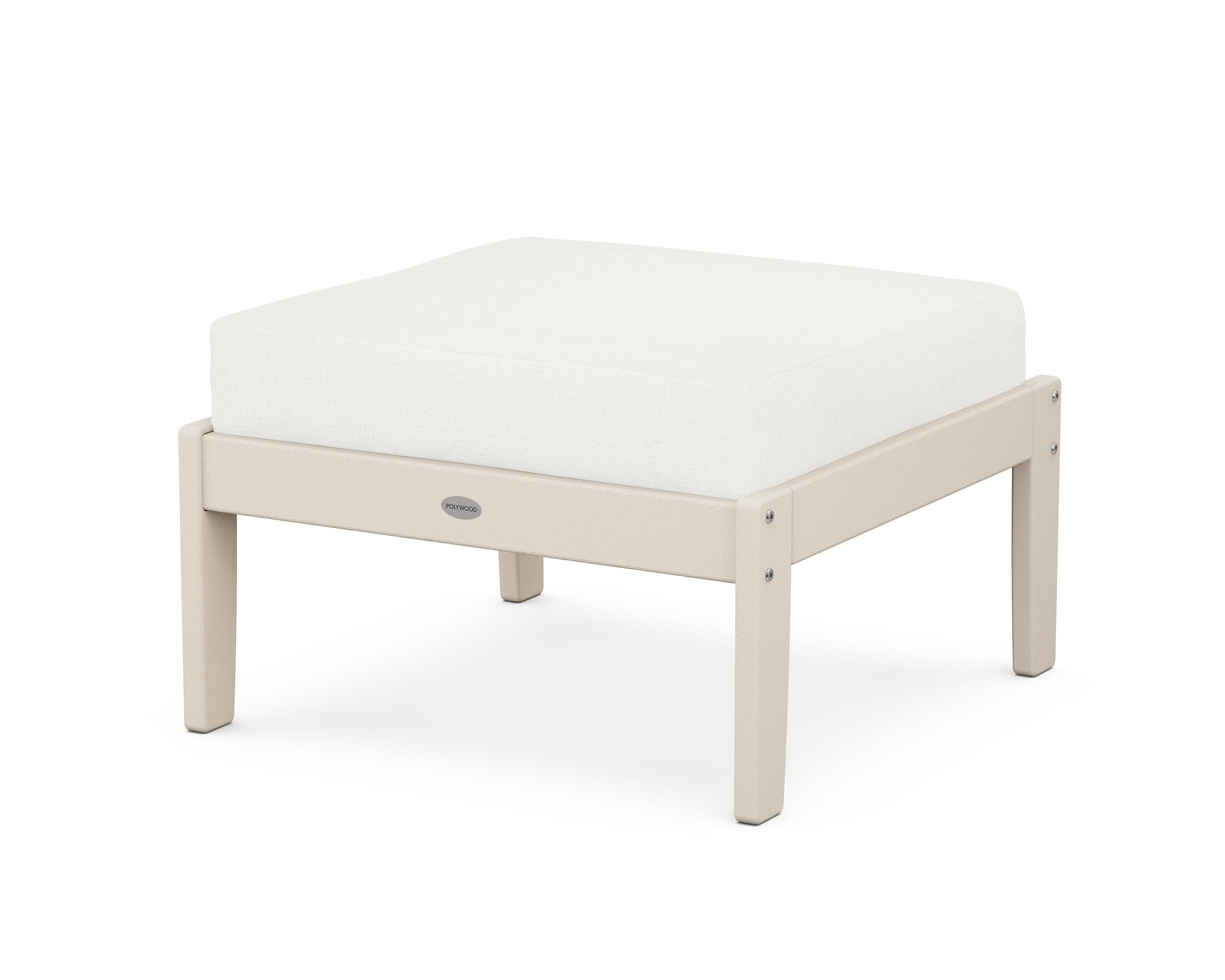 POLYWOOD® Braxton Deep Seating Ottoman in Sand / Natural Linen