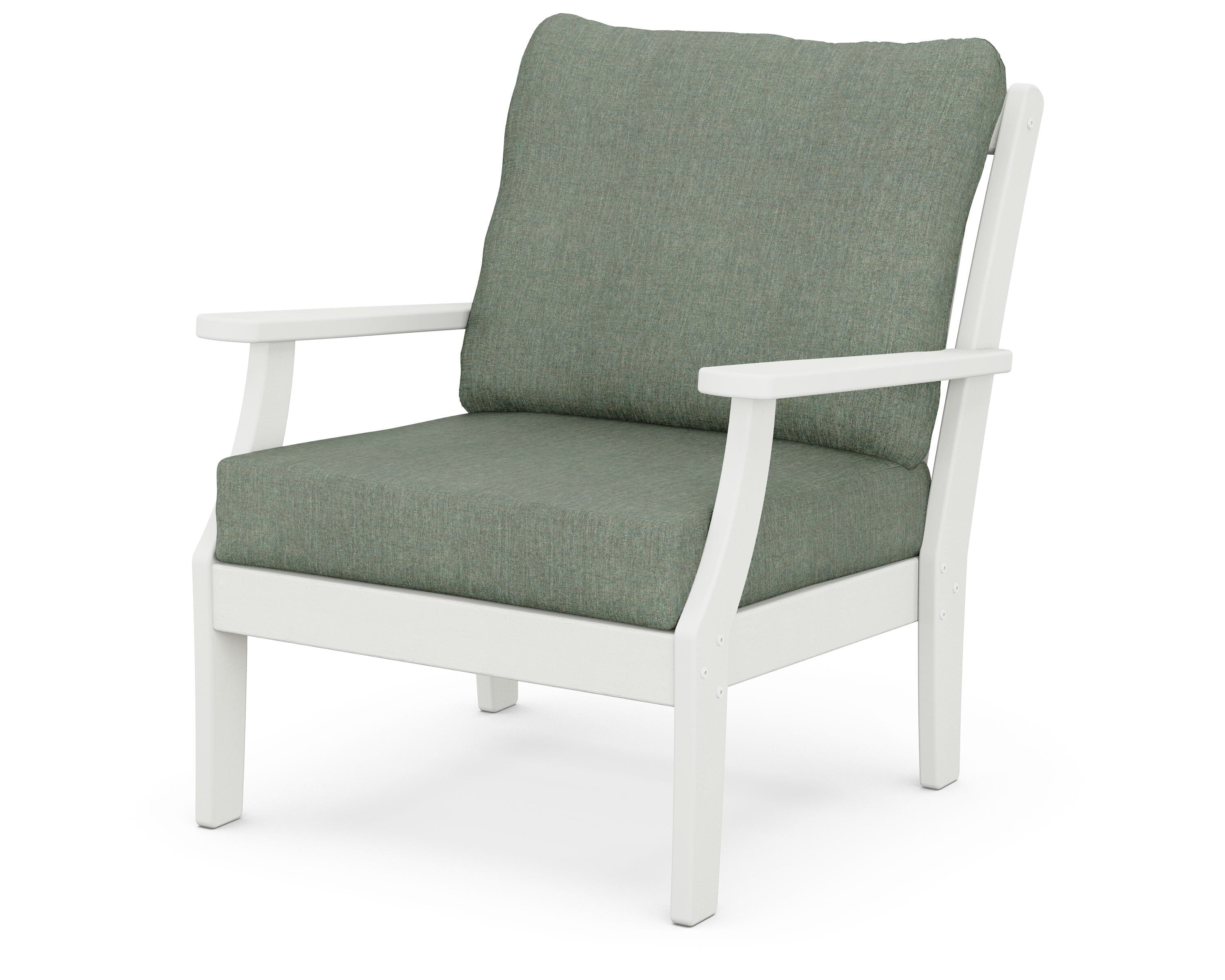 POLYWOOD® Braxton Deep Seating Chair in Vintage White / Cast Sage