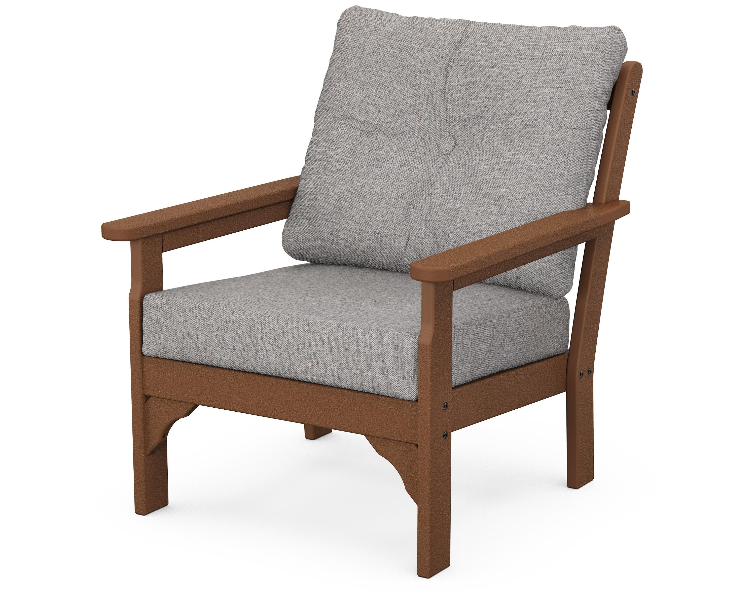 POLYWOOD® Vineyard Deep Seating Chair in Teak / Grey Mist