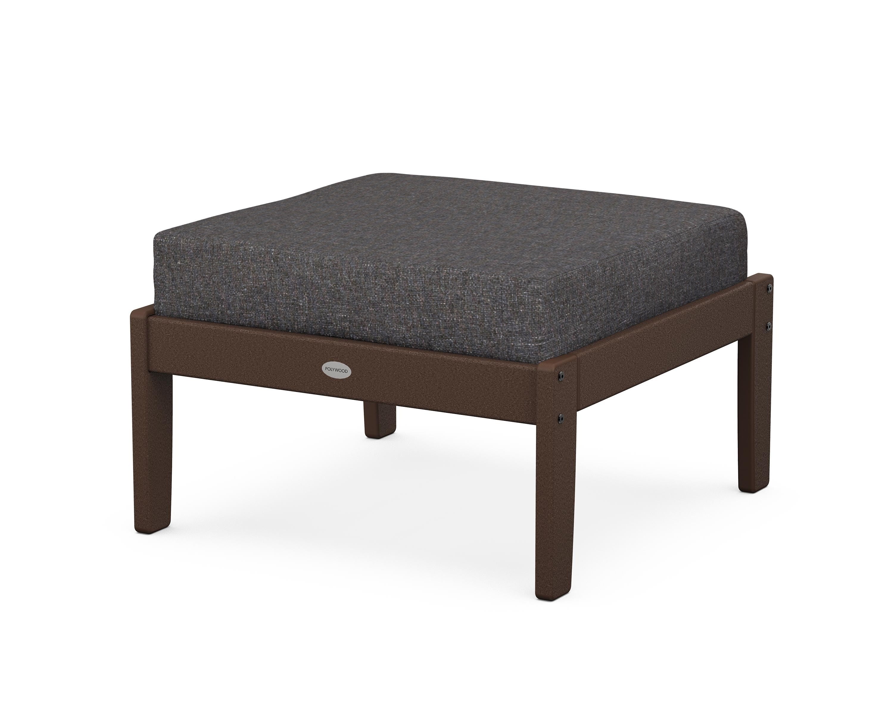 POLYWOOD® Braxton Deep Seating Ottoman in Mahogany / Ash Charcoal