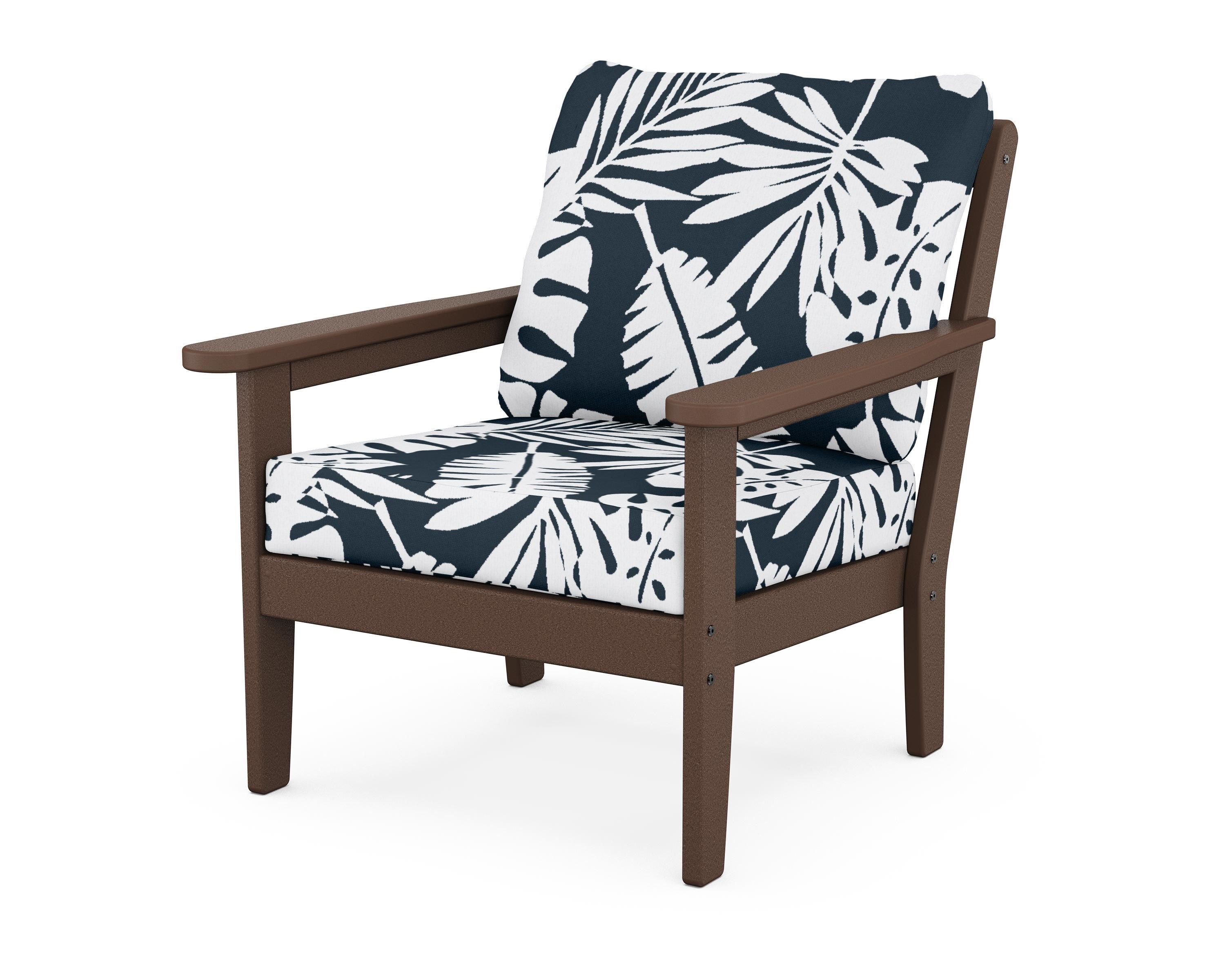 Country Living Cottage Deep Seating Chair in Mahogany / Leaf Marine Indigo