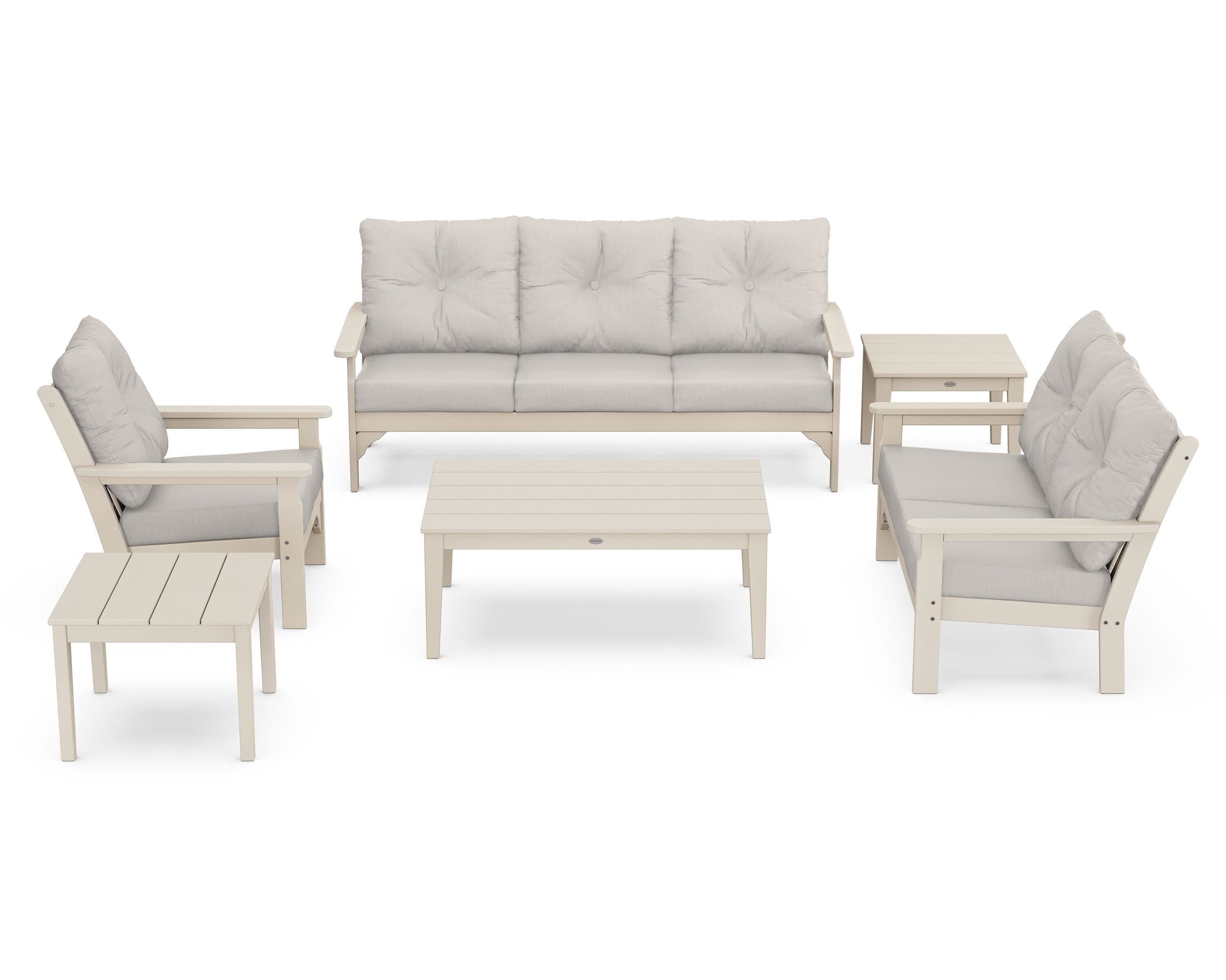 POLYWOOD® Vineyard 6-Piece Deep Seating Set in Sand / Cast Ash
