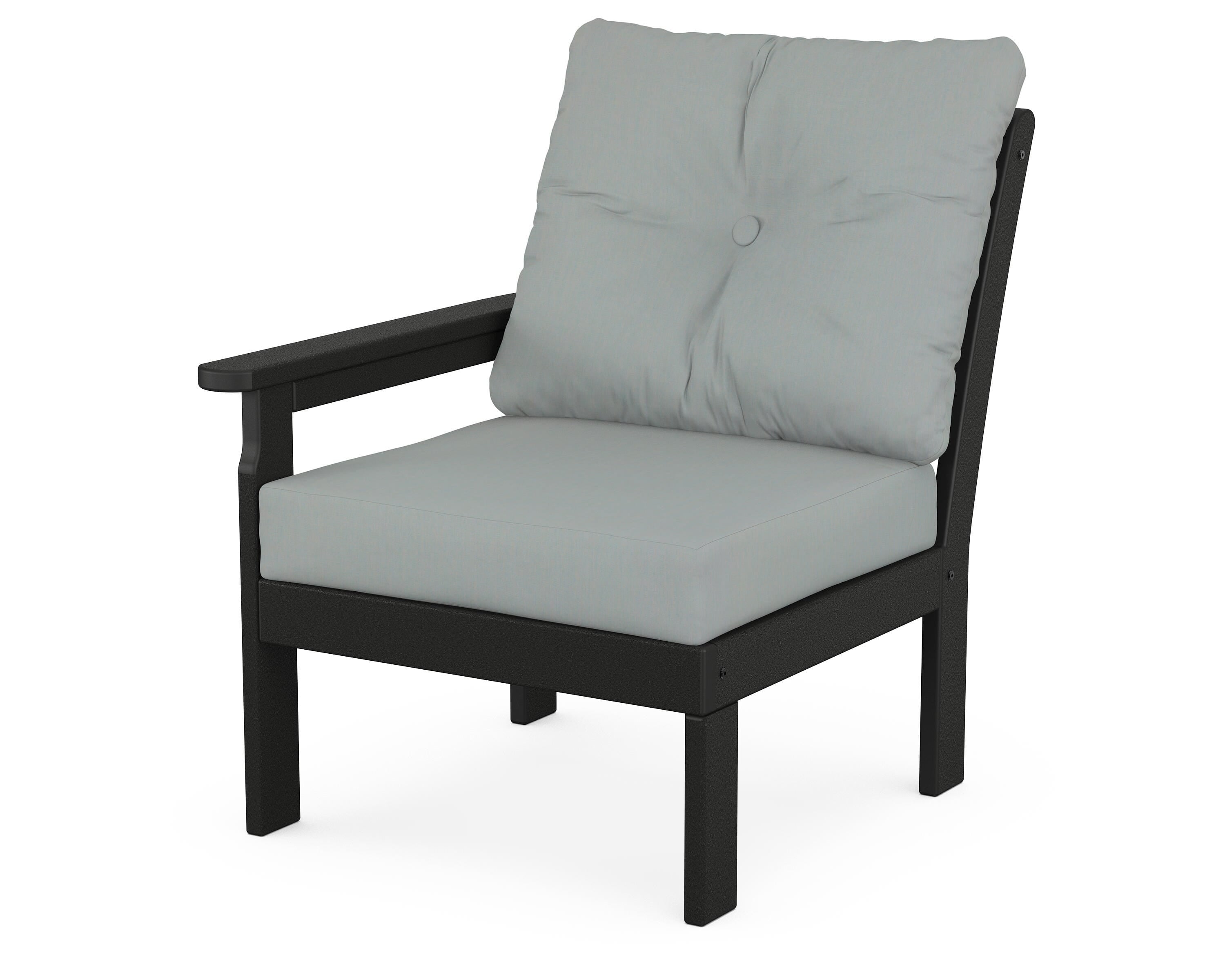 POLYWOOD® Vineyard Modular Left Arm Chair in Black / Spa