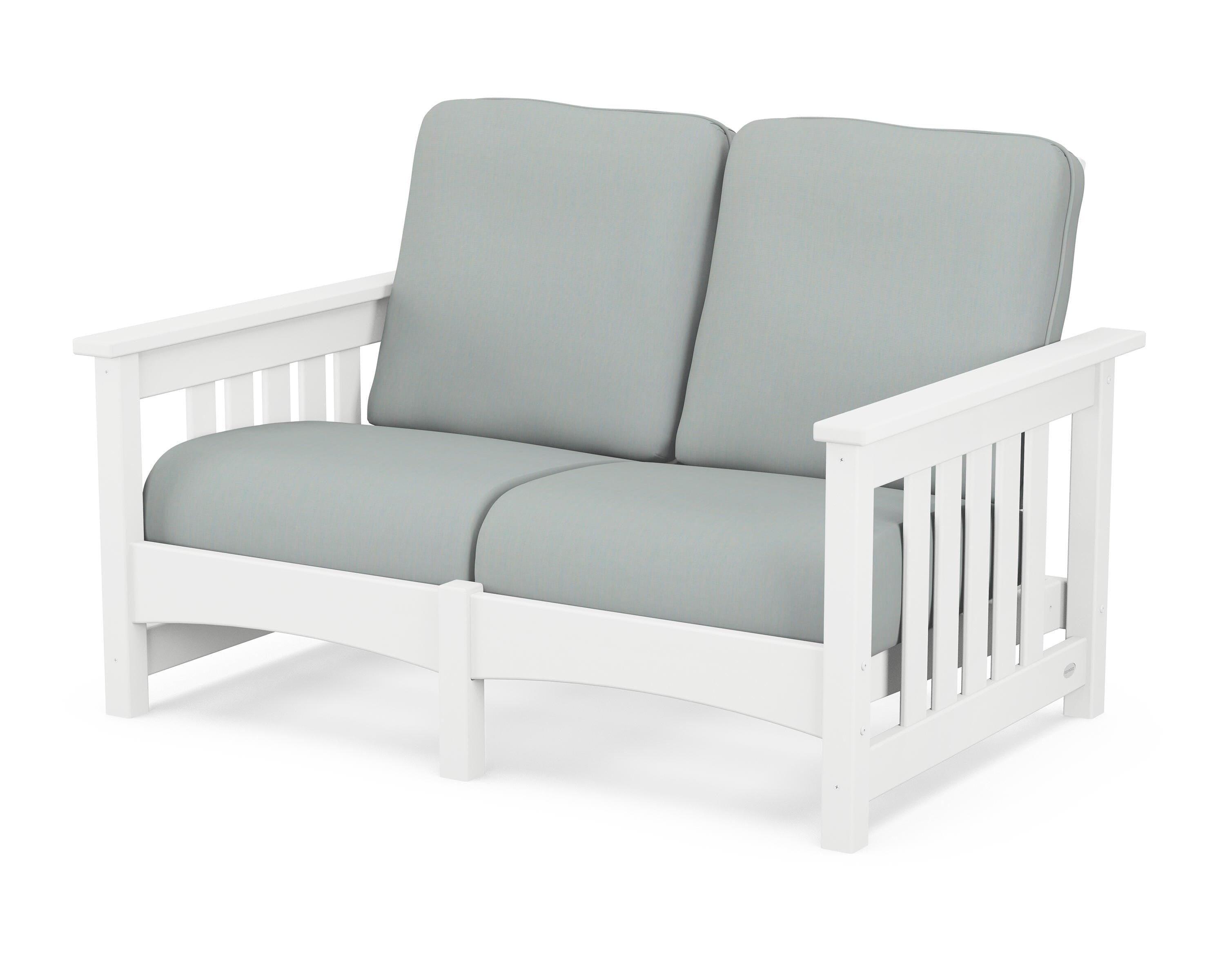 POLYWOOD® Club Mission Loveseat in White / Spa