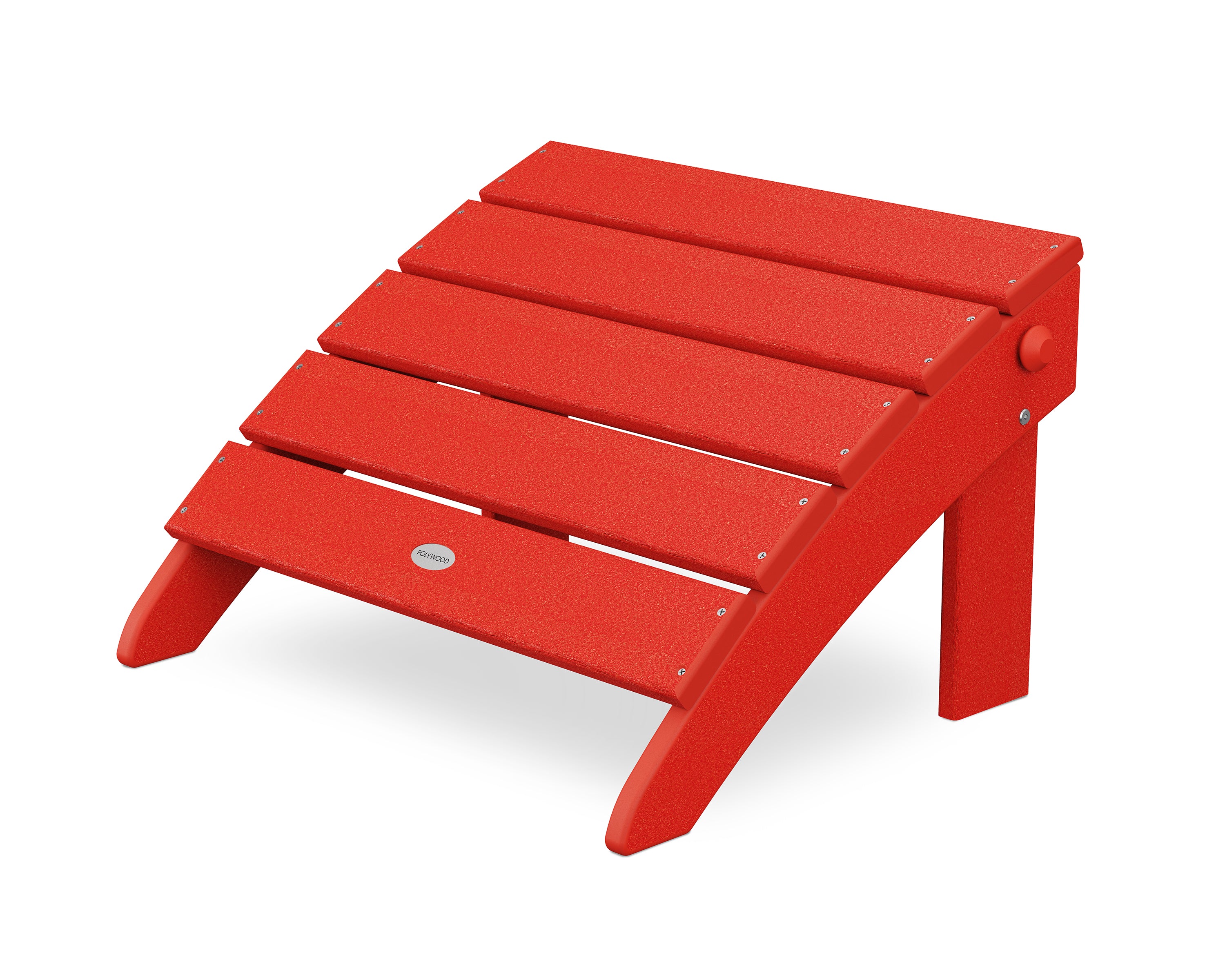POLYWOOD® Classic Oversized Adirondack Folding Ottoman in Sunset Red