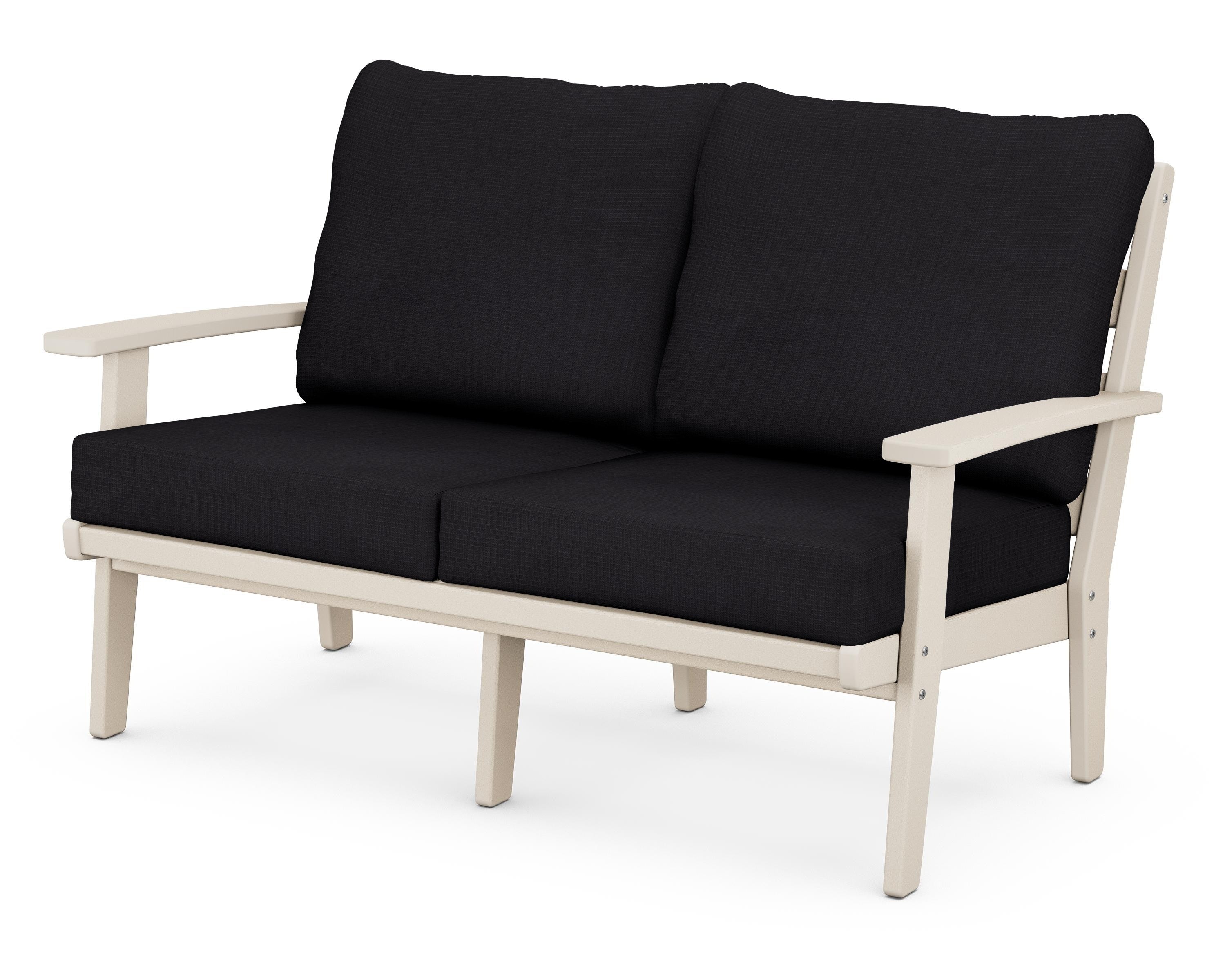 POLYWOOD® Grant Park Deep Seating Loveseat in Sand / Midnight Linen