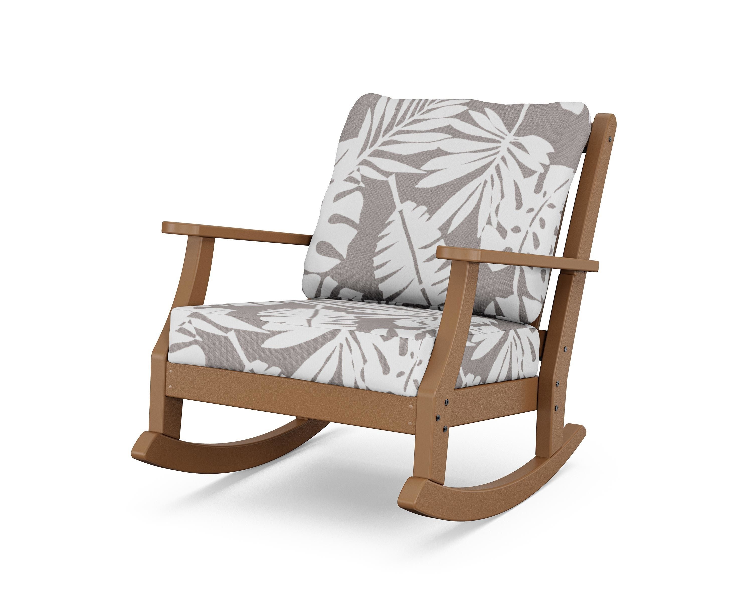 Country Living Wovendale Deep Seating Rocking Chair in Teak / Leaf Grey Mist
