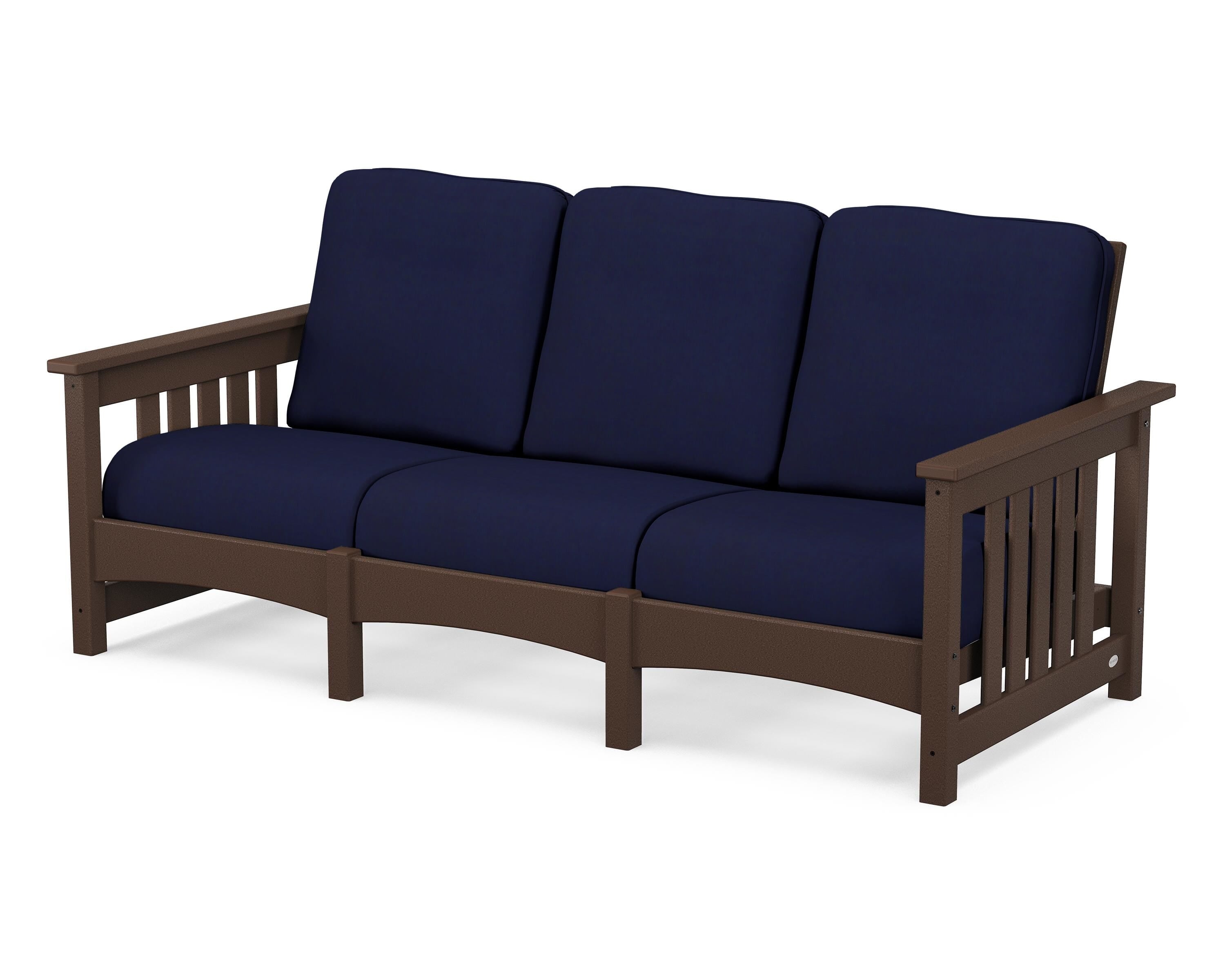 POLYWOOD® Club Mission Sofa in Mahogany / Navy