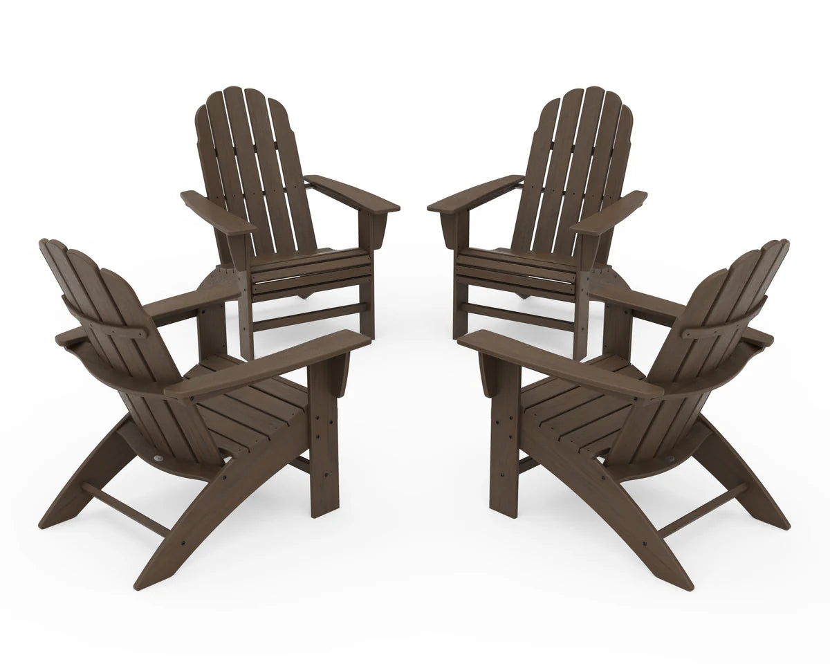4-Piece Vineyard Curveback Adirondack Chair Conversation Set