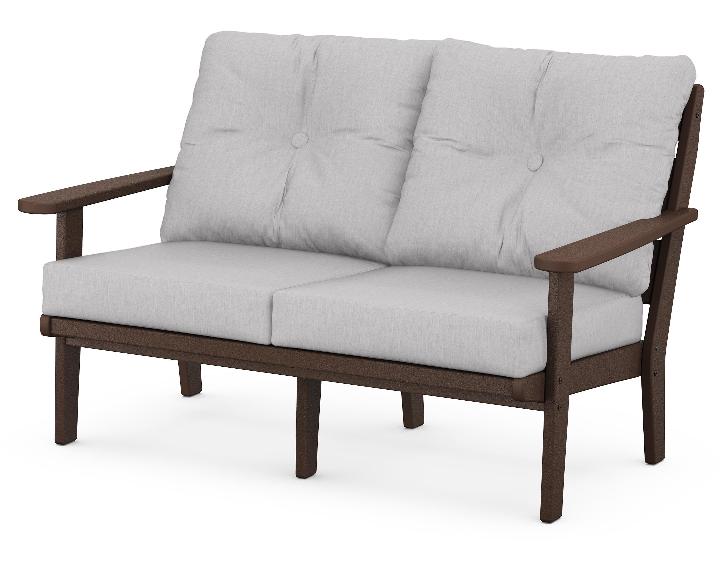 POLYWOOD® Lakeside Deep Seating Loveseat in Mahogany / Granite