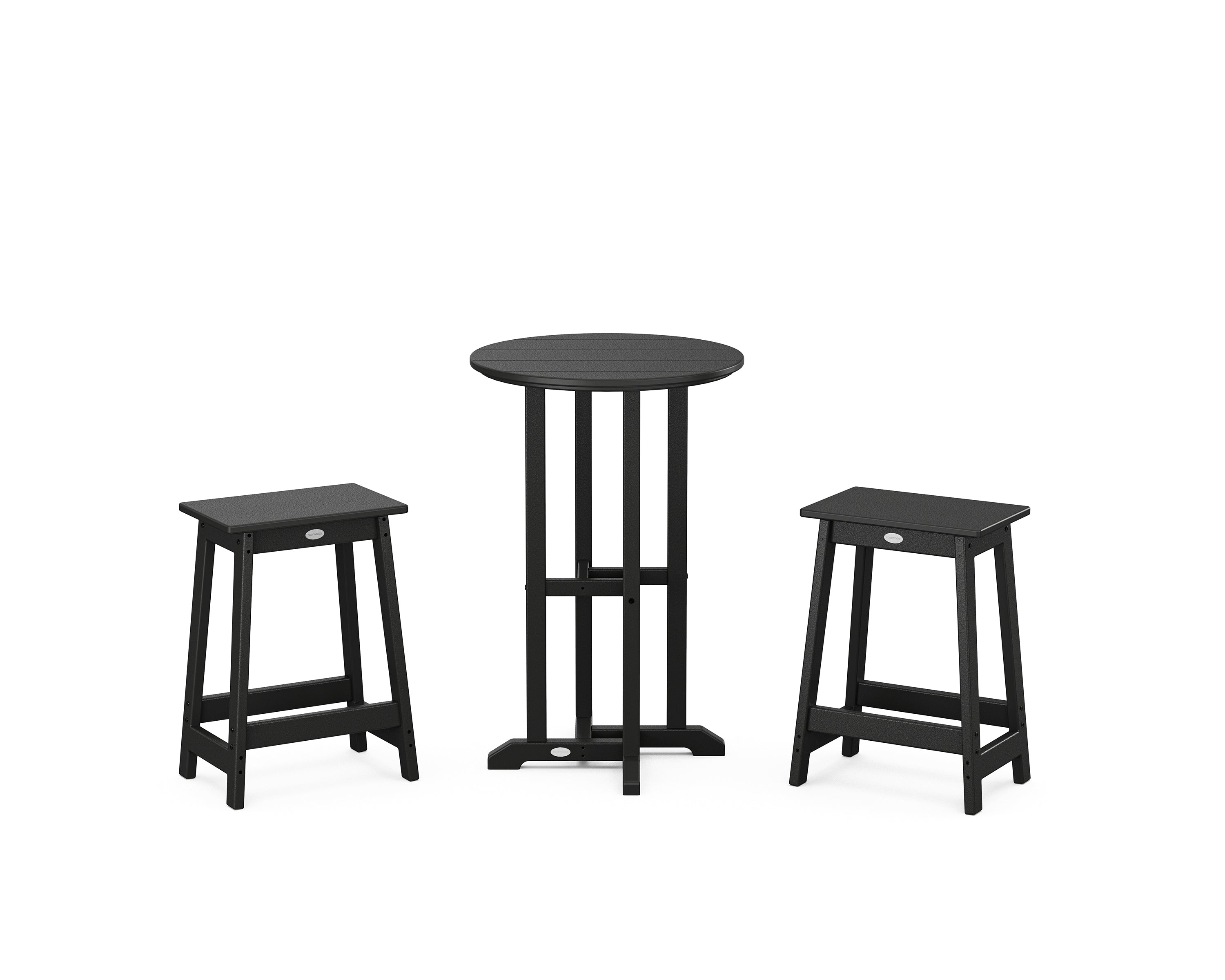POLYWOOD® Modern Studio Counter Stool 3-Piece Bistro Set in Black