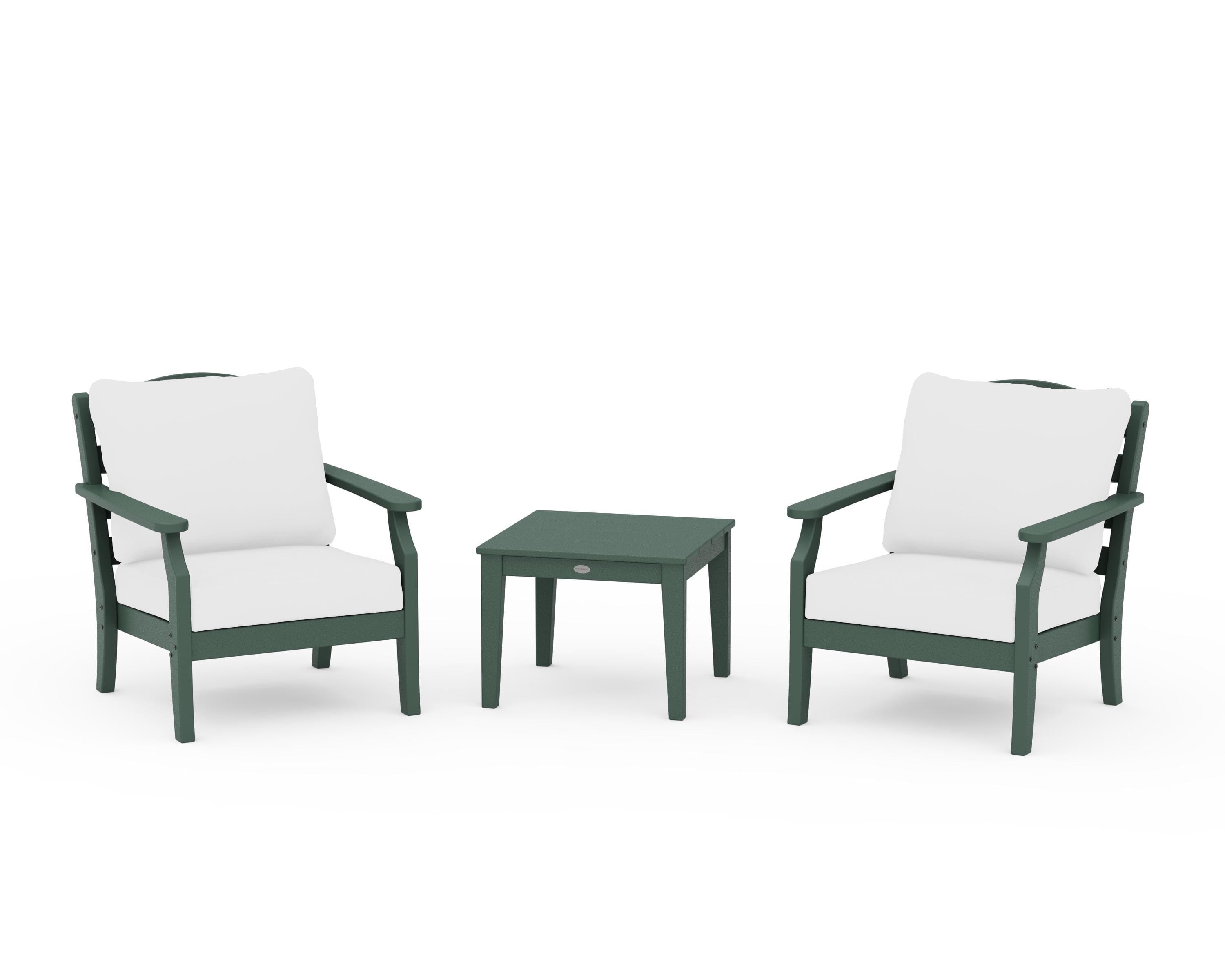 Draper James™ by POLYWOOD® Savannah 3-Piece Deep Seating Set in Green / Natural