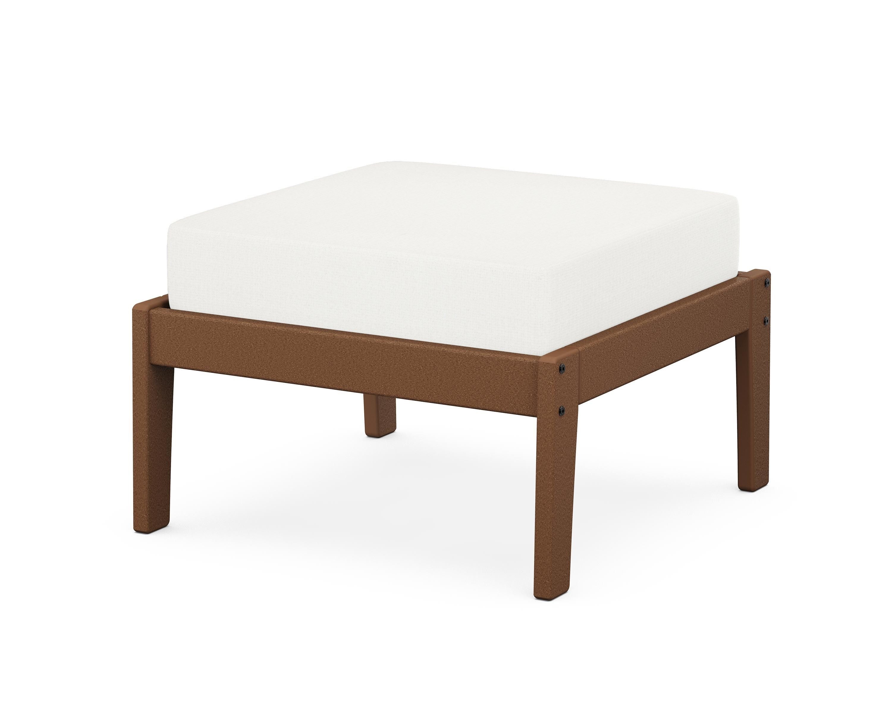 Unbranded Deep Seating Ottoman in Teak / Natural Linen