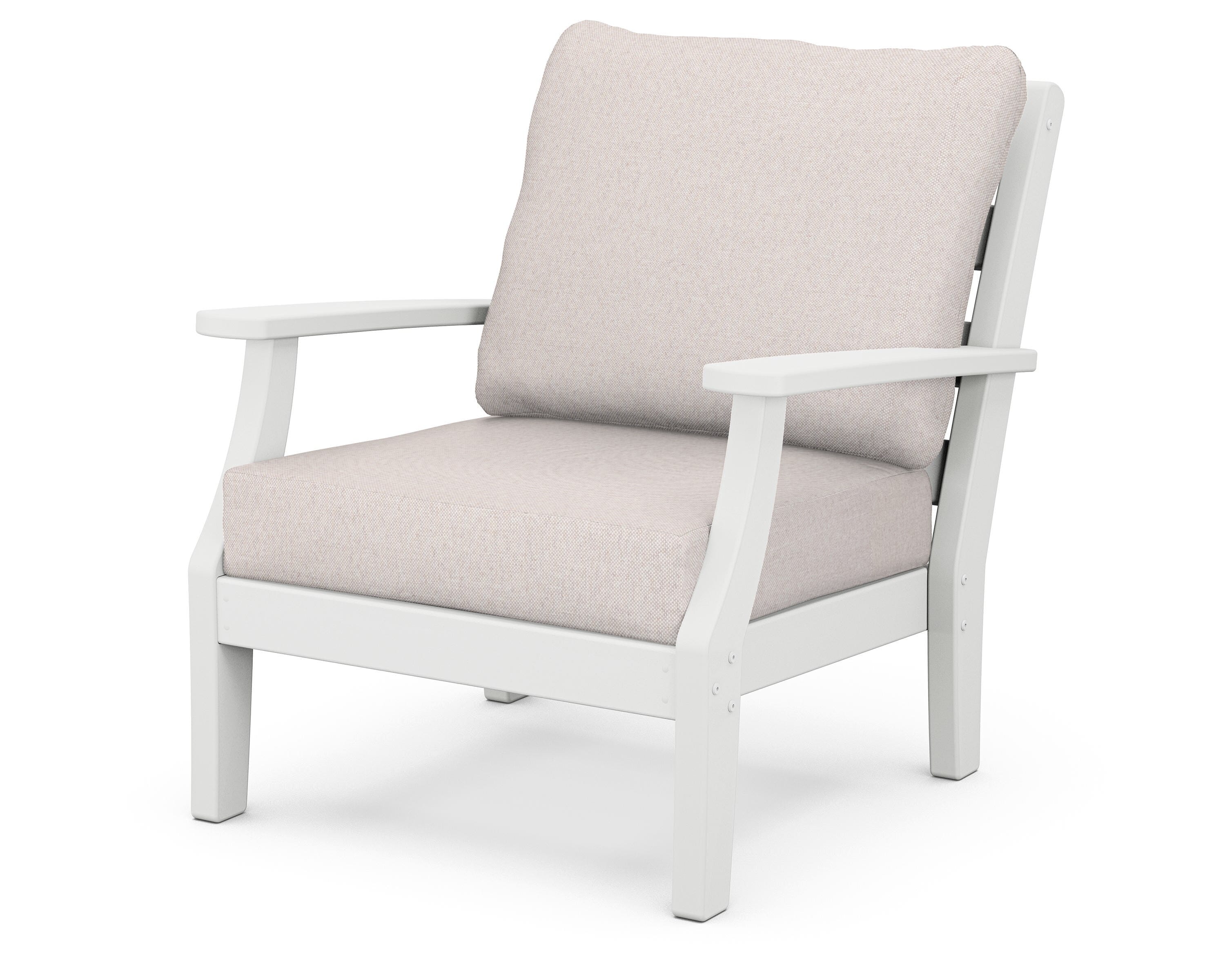 POLYWOOD® Chesapeake Deep Seating Chair in White / Dune Burlap