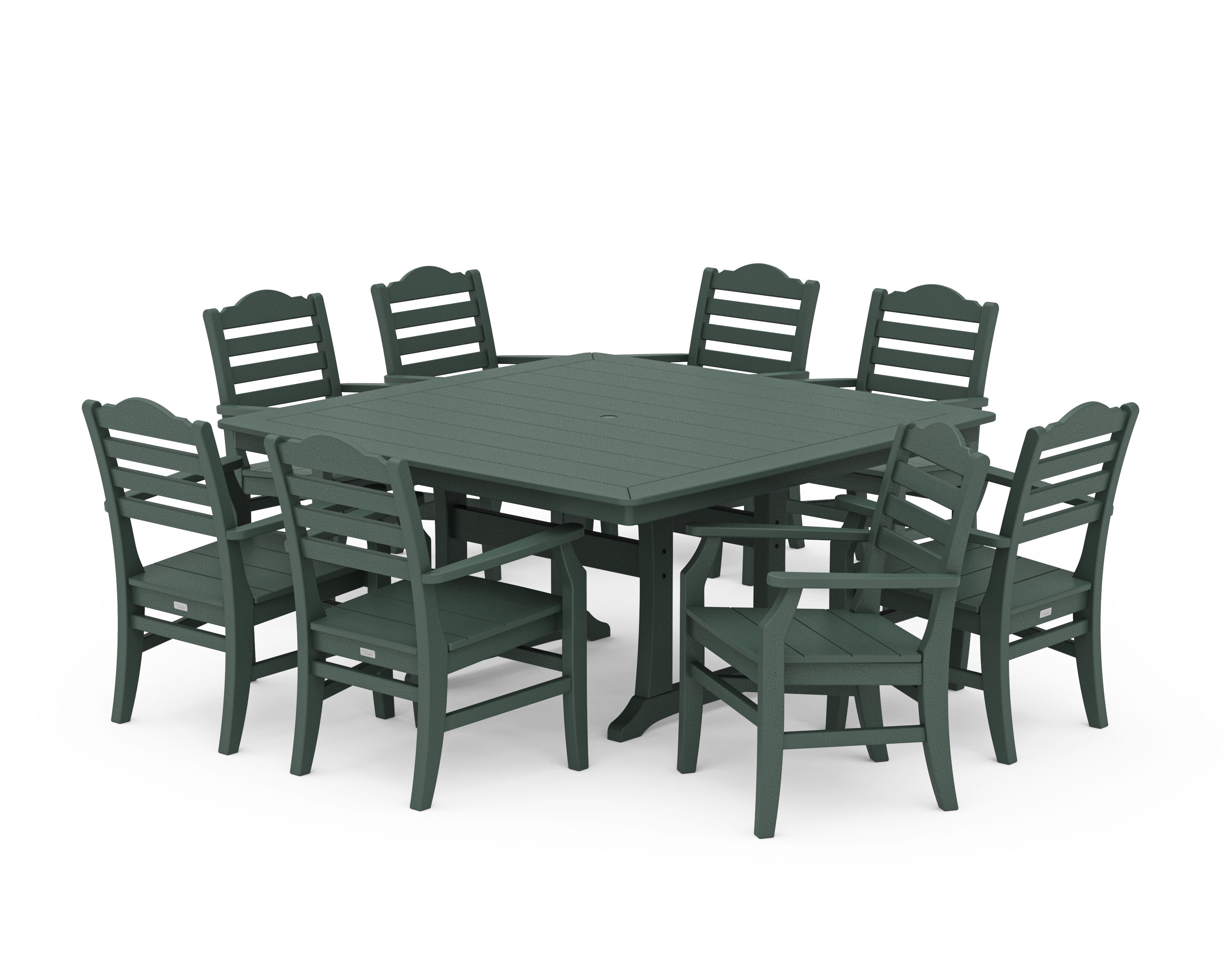POLYWOOD® Savannah 9-Piece Square Dining Set with Trestle Legs in Green