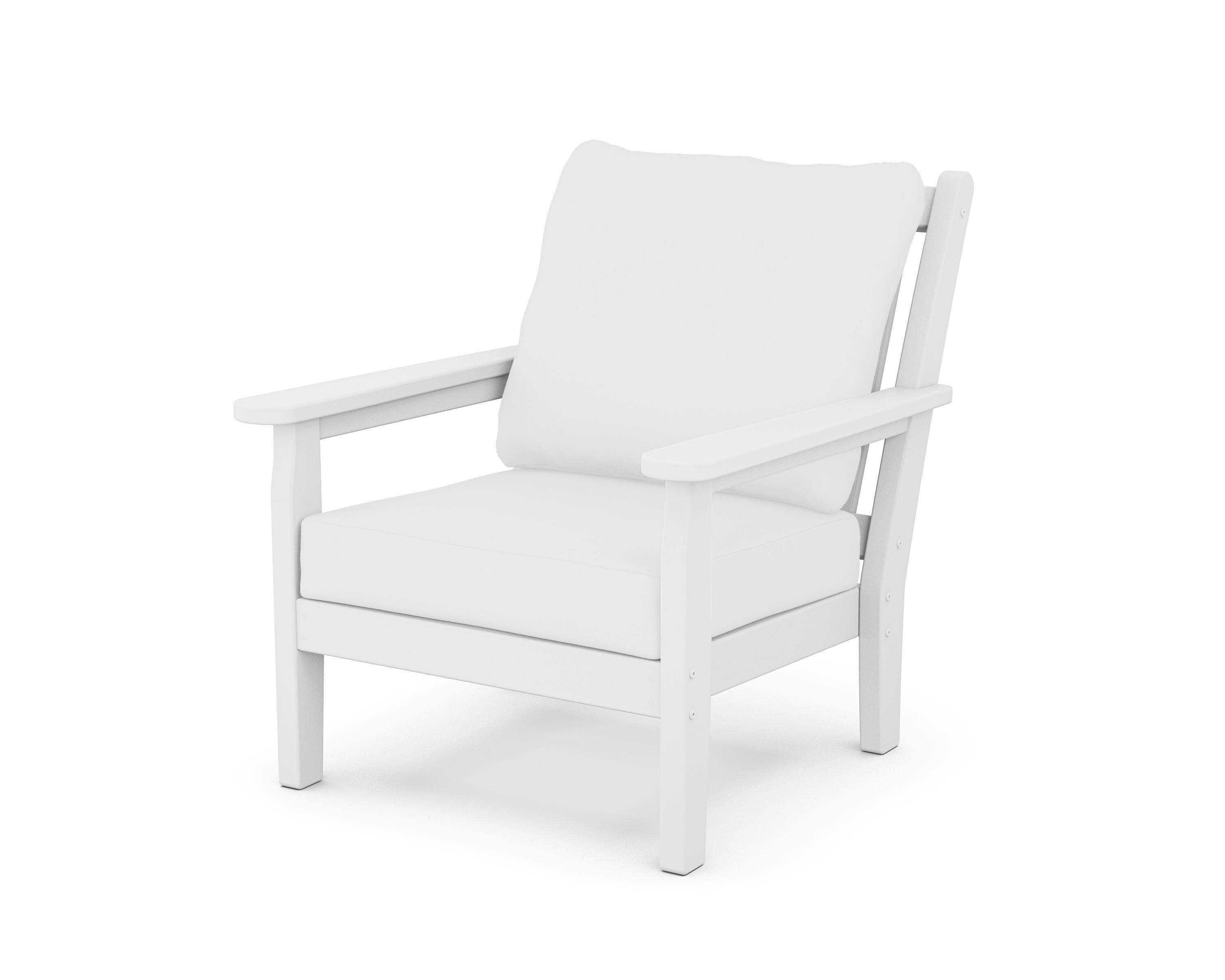 POLYWOOD® Chippendale Deep Seating Chair in White / Natural