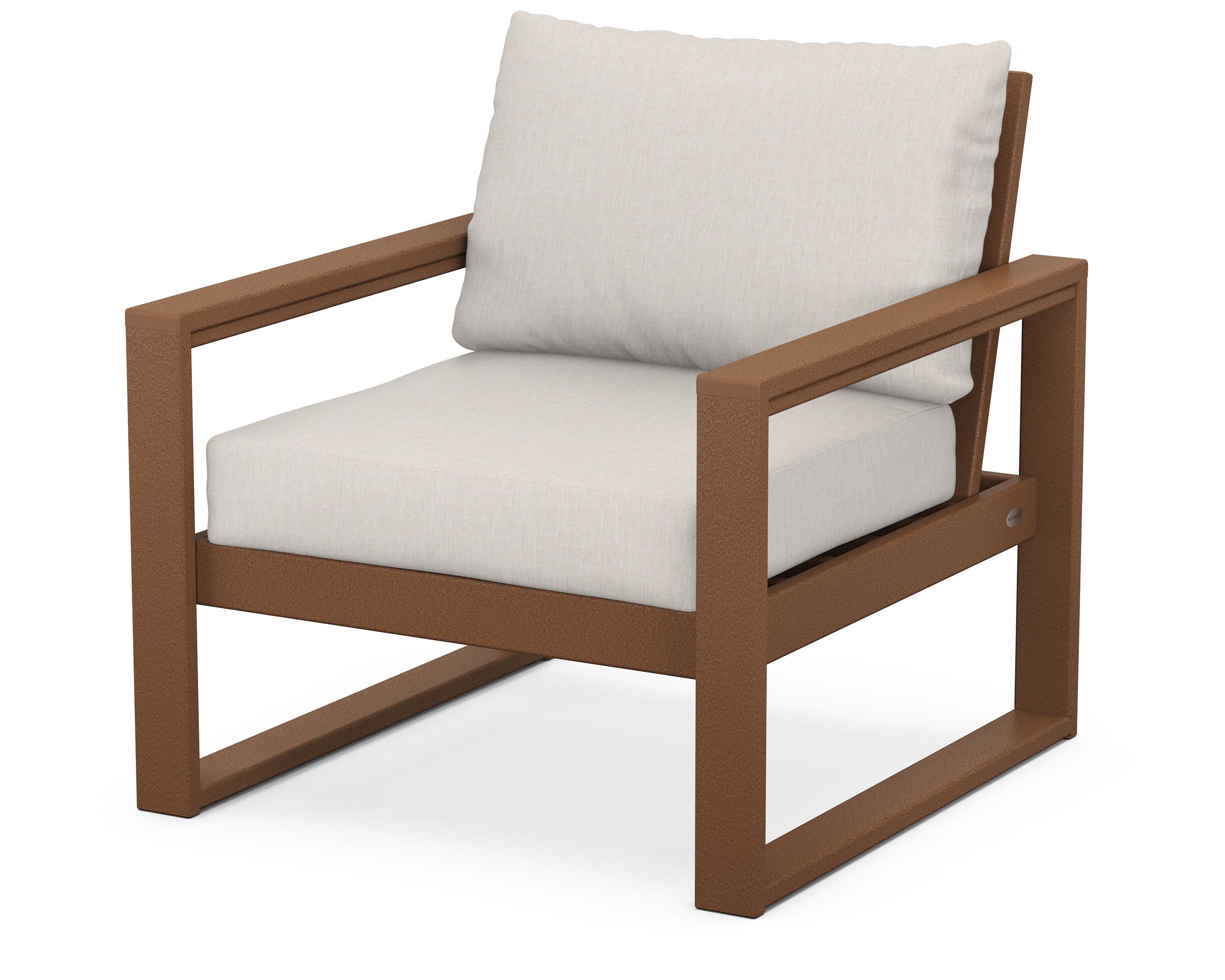 POLYWOOD® EDGE Club Chair in Teak / Cast Ash