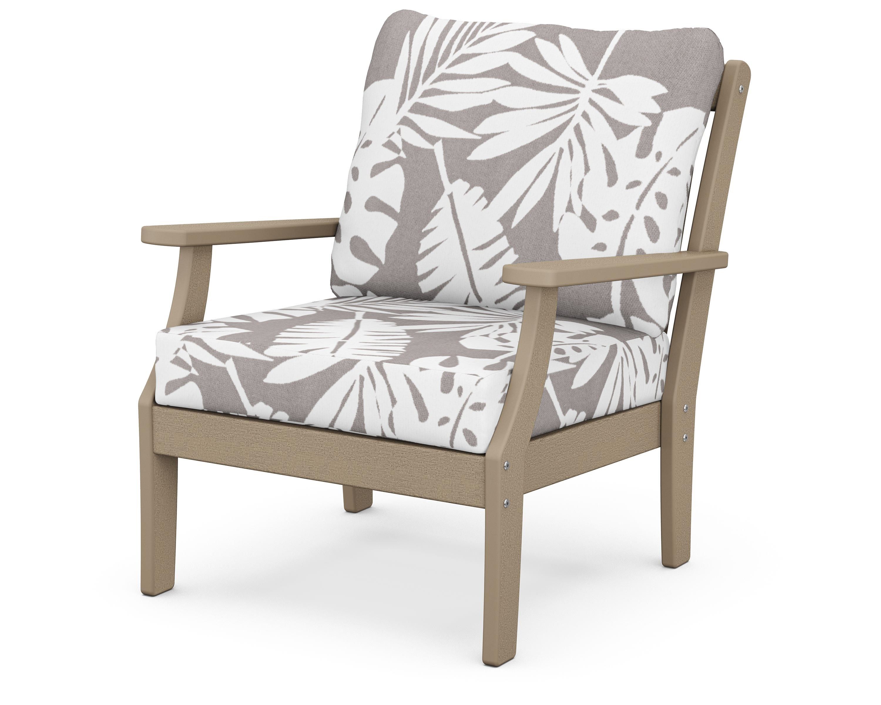POLYWOOD® Braxton Deep Seating Chair in Vintage Sahara / Leaf Grey Mist