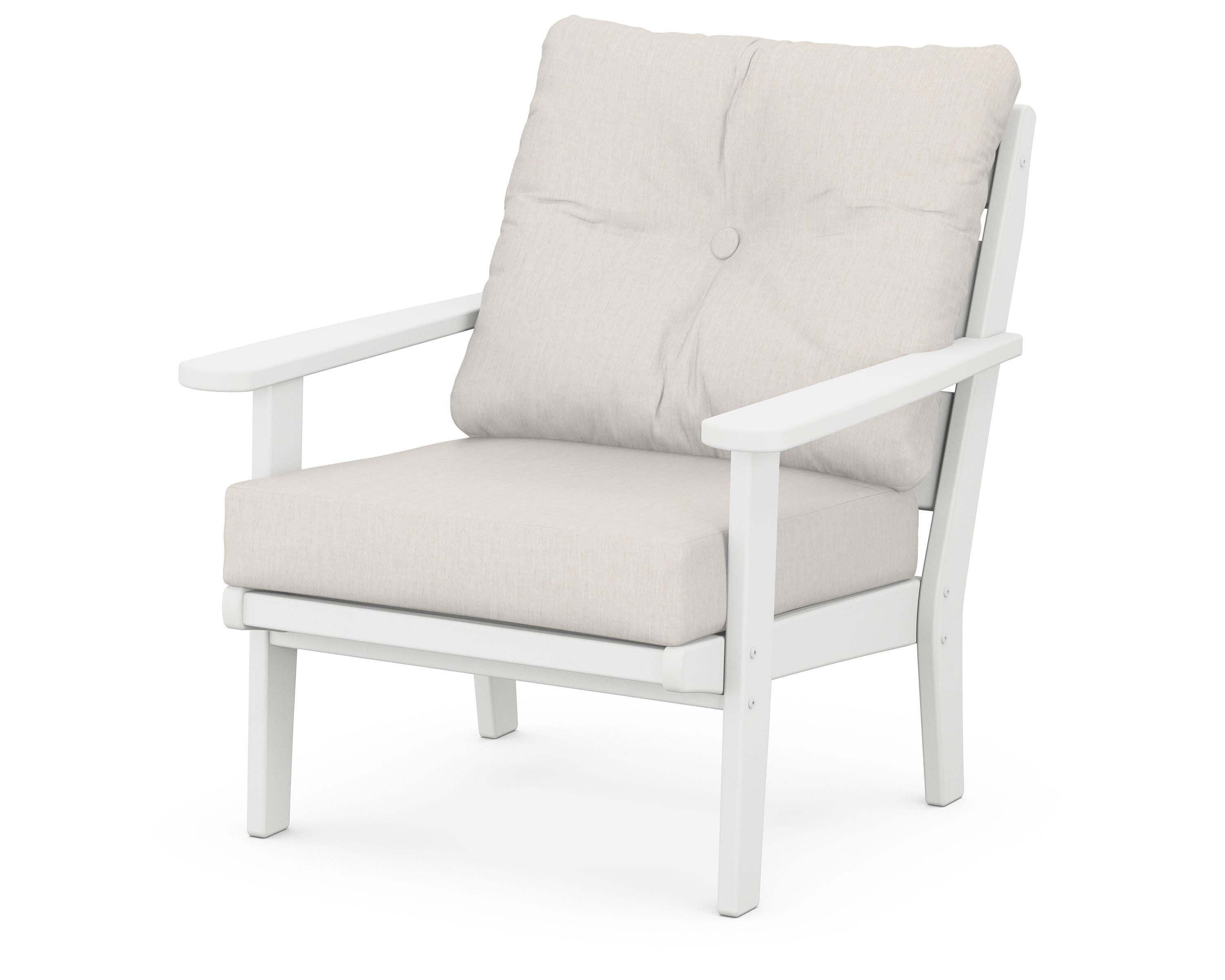 POLYWOOD® Lakeside Deep Seating Chair in White / Cast Ash