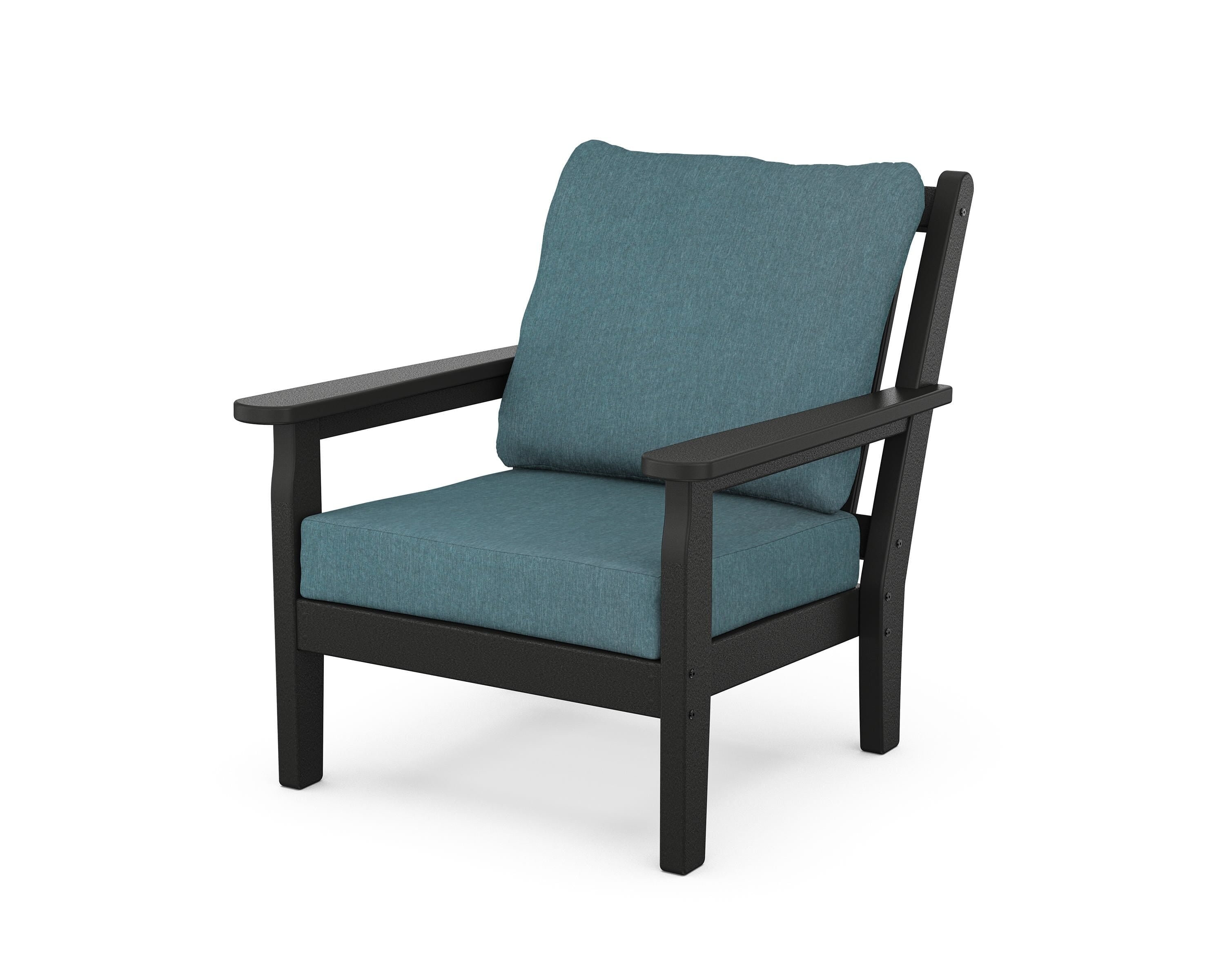 POLYWOOD® Chippendale Deep Seating Chair in Black / Ocean Teal