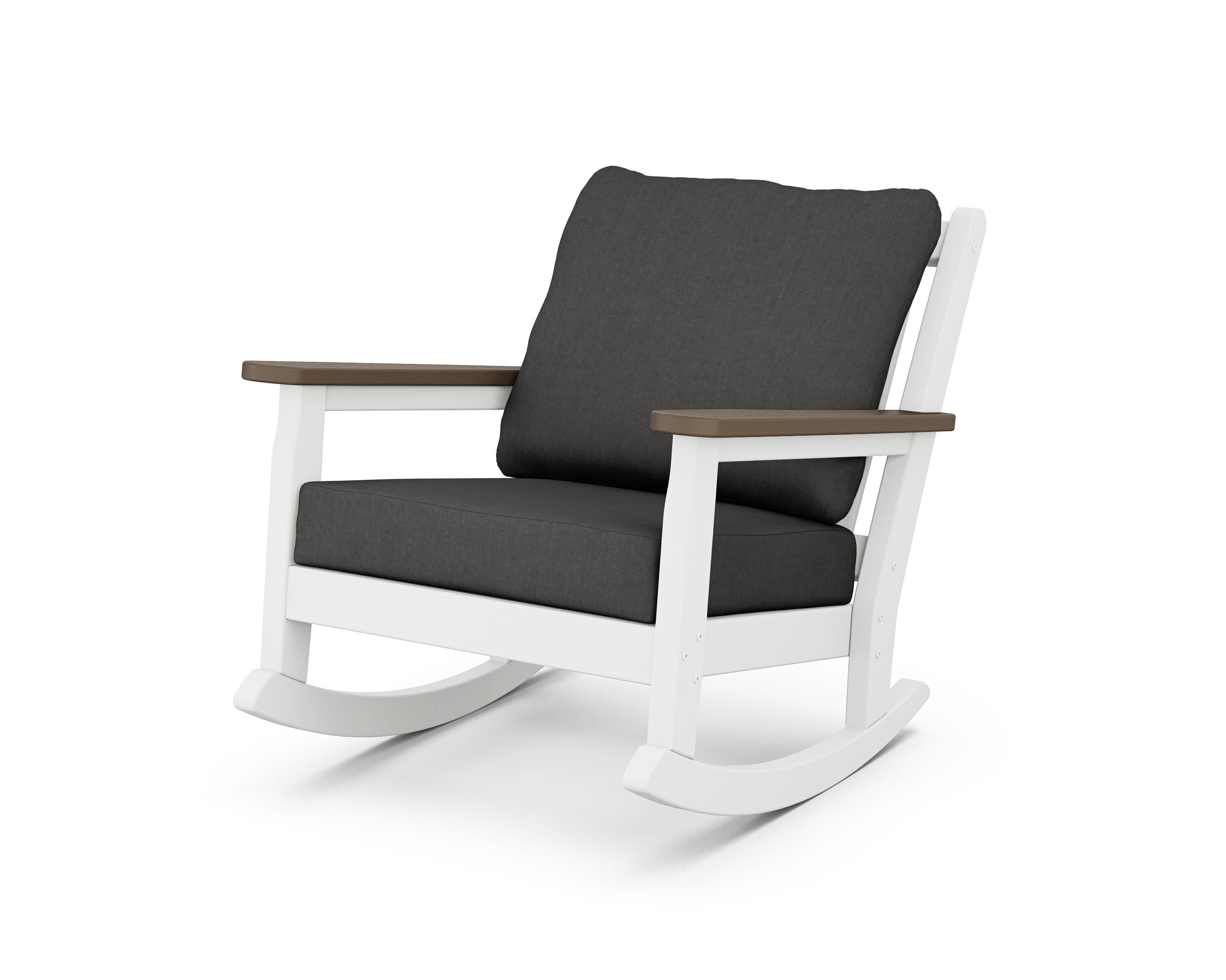 POLYWOOD® Chippendale Deep Seating Rocking Chair in White / Kona / Spectrum Carbon