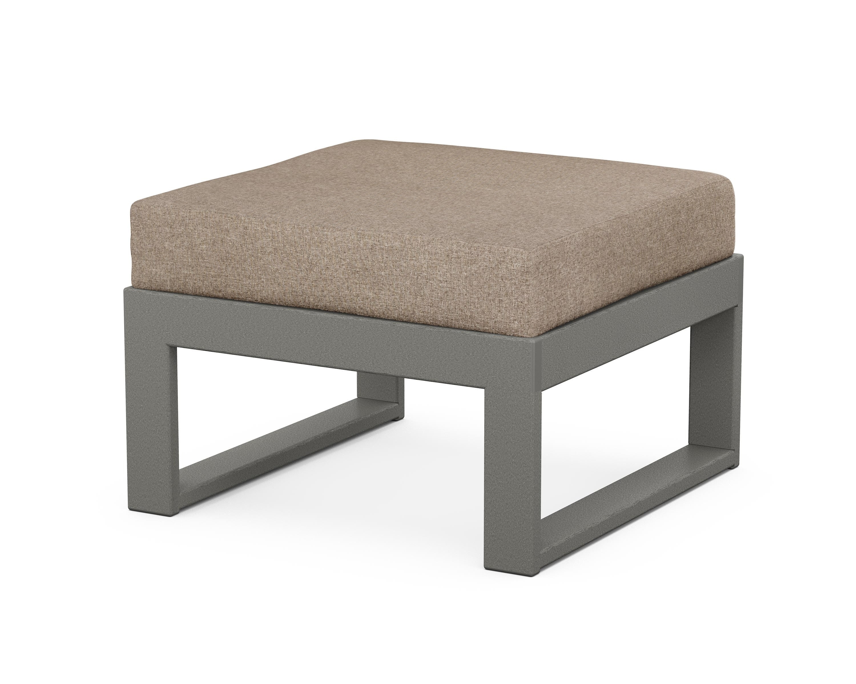 Unbranded Modular Ottoman - Modern in Slate Grey / Spiced Burlap