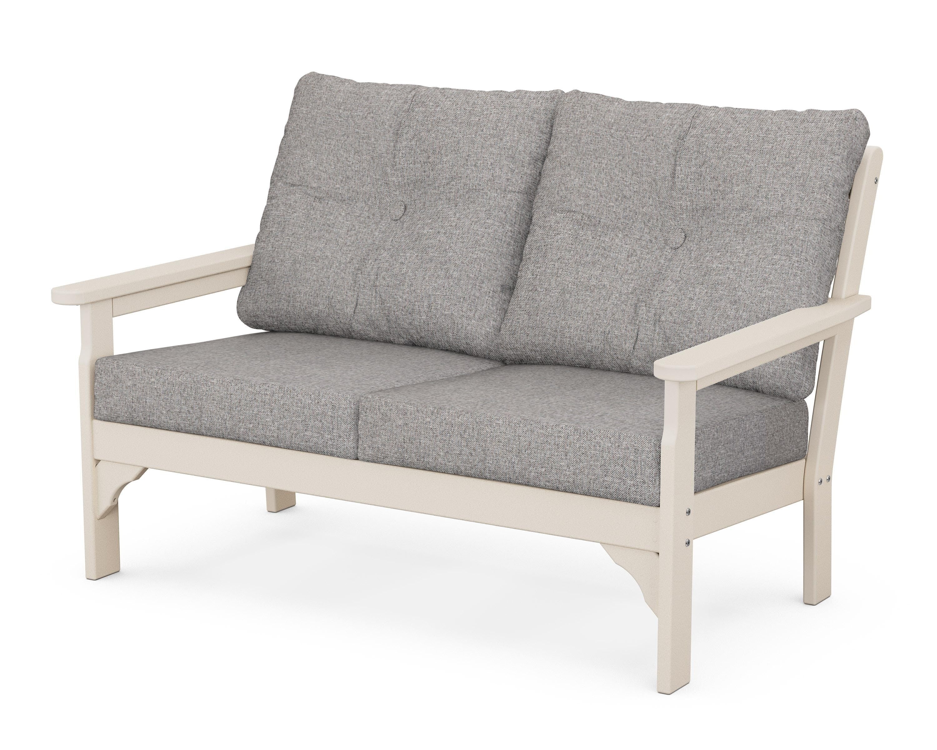 POLYWOOD® Vineyard Deep Seating Loveseat in Sand / Grey Mist