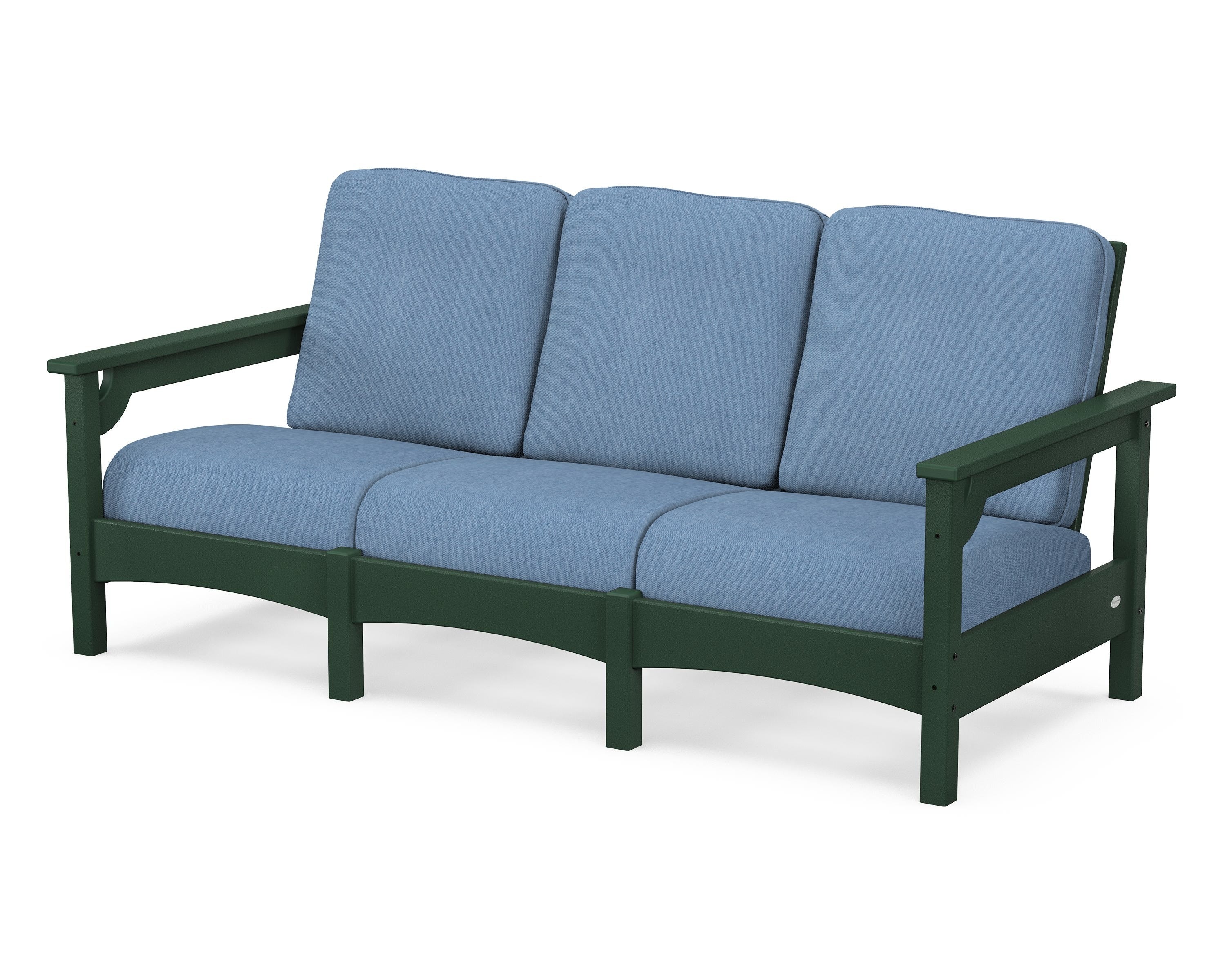 POLYWOOD® Club Sofa in Green / Sky Blue